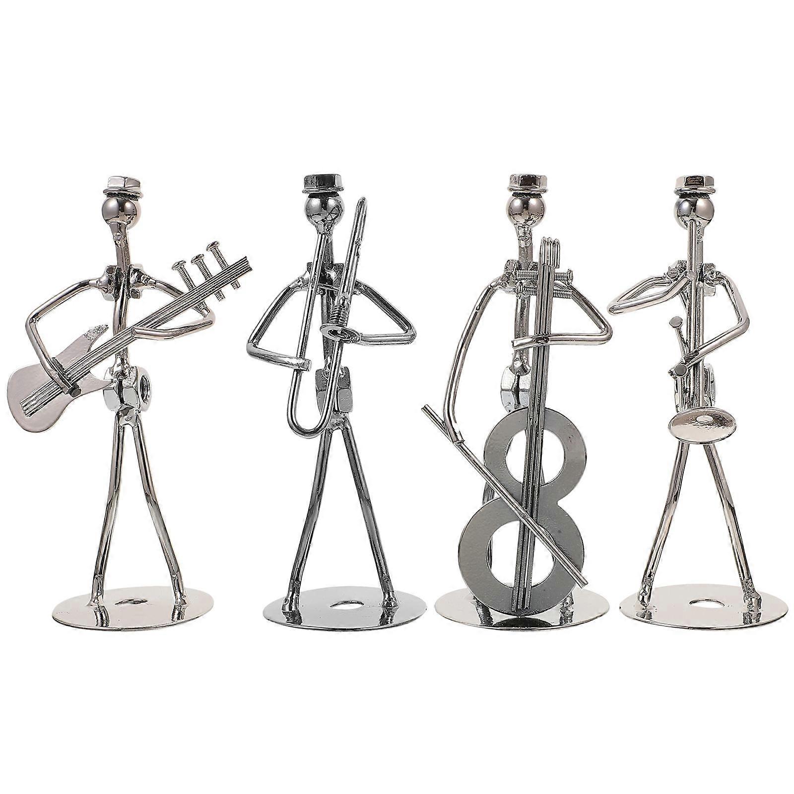 Stylish Iron Artwork, Small Bandsman Statue for Creative Displays