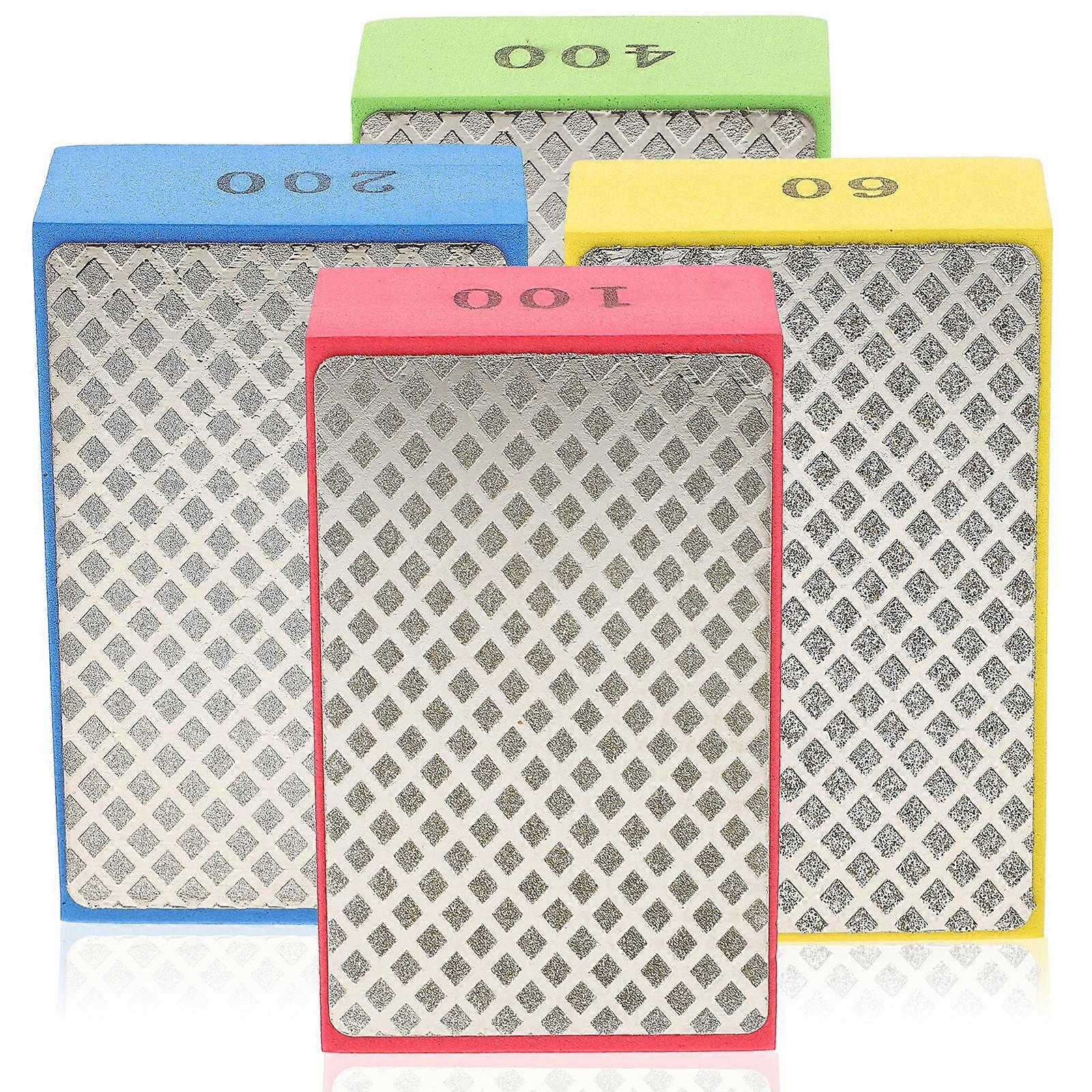 4pcs Diamond Sanding Pads for Polishing Glass, Concrete, and Marble – Grits Included, Compact and Lightweight Design for Easy Use and Storage