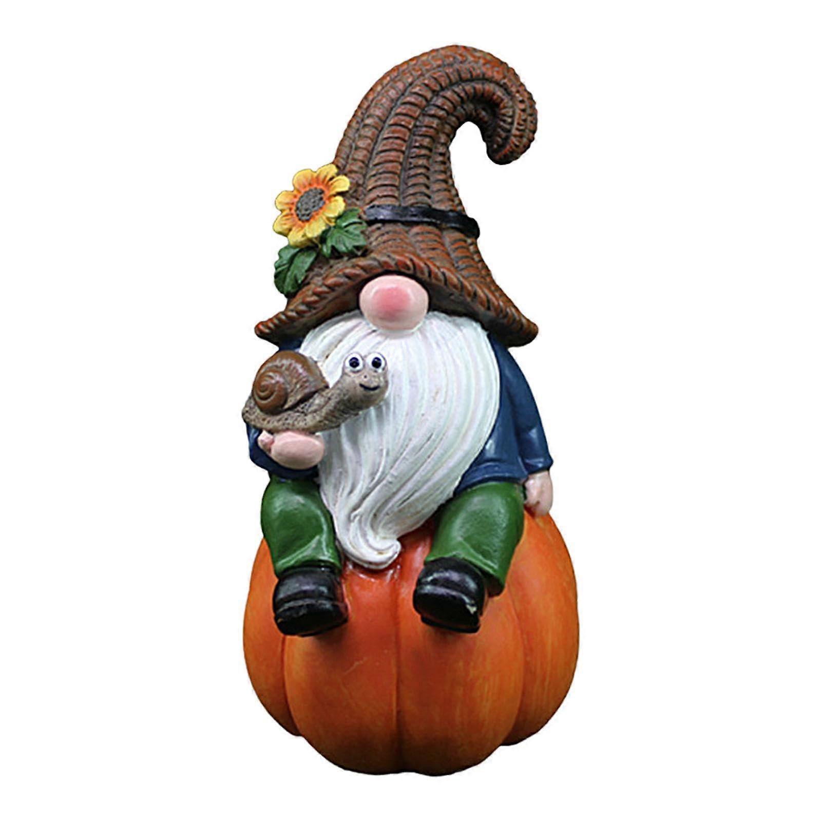 HerbstzwergGartendekoration – Craft dwarf made of synthetic resin, sitting