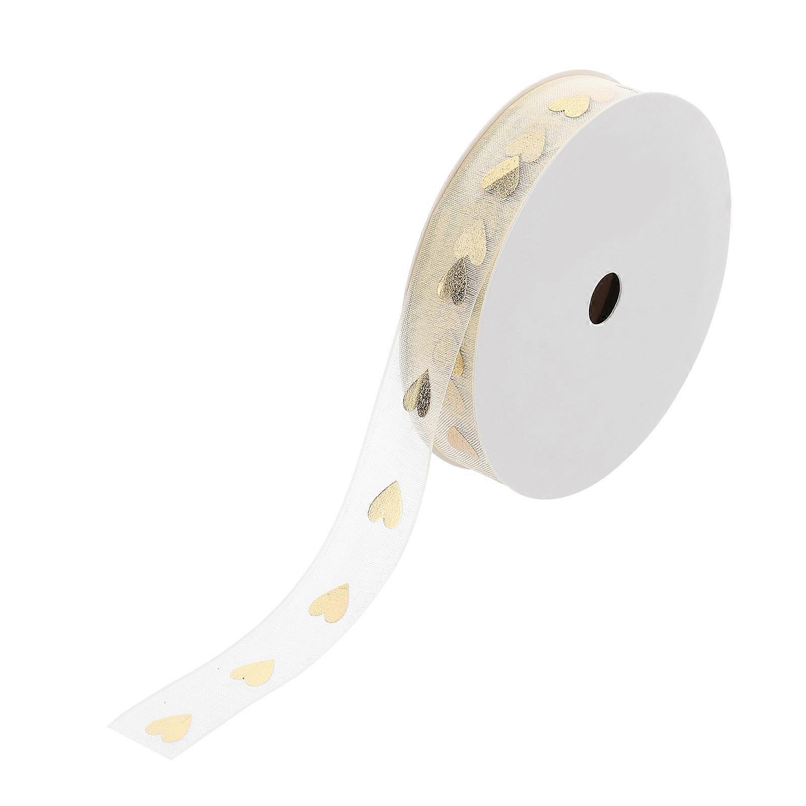 Decorative Ribbon Christmas Style Wrapping Bags Golden 900x1.6cm present Wrapping 1 Roll