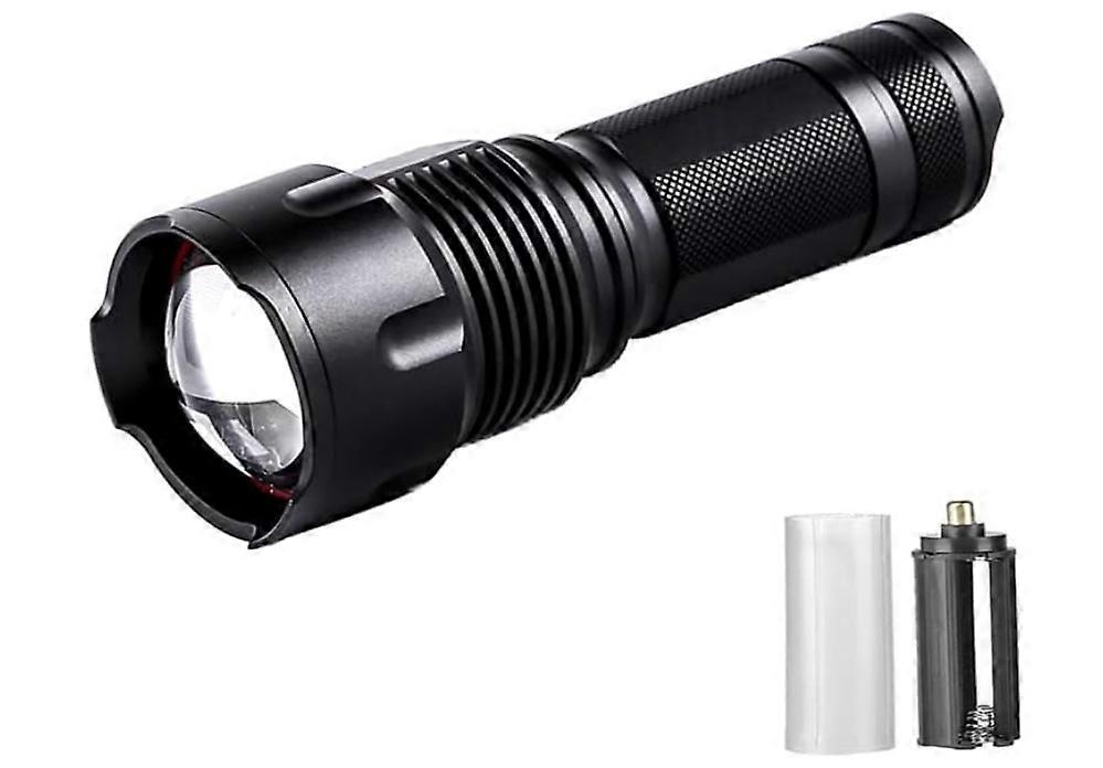 Led Flashlight Zoomable Flash Light L2 Torch Aluminum Alloy Lantern USB Rechargeable Work Lights Camping Lantern(Black)
