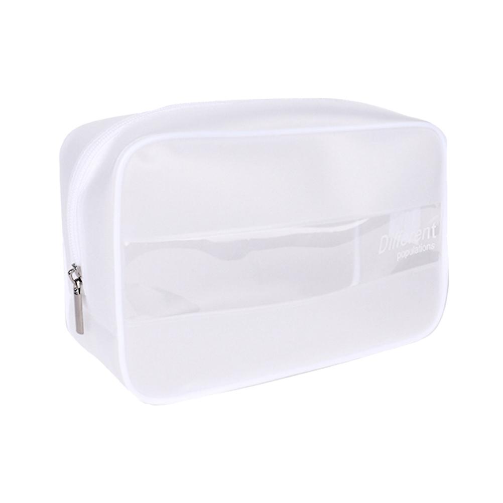 Compact Design Women Toiletry Bag Portable Waterproof Storage Bag for Travel Vacation Business Trip White 1Set