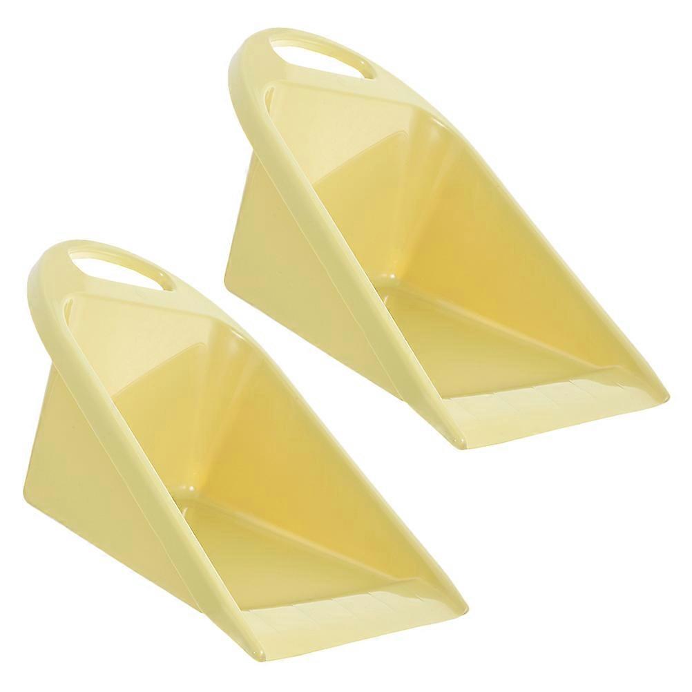 Small Dust Pan Professional Ergonomic Design Dustpan for Desktop Cleaning PP Material Yellow 28.00X22.00X14.50CM Portable 2Pcs