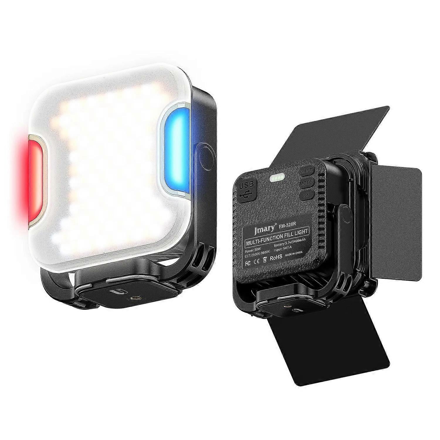 JMARY FM-328R ضوء تعبئة الفيديو المحمول قابل للتعديل درجة حرارة اللون في الهواء الطلق التخييم LED الخفيفة