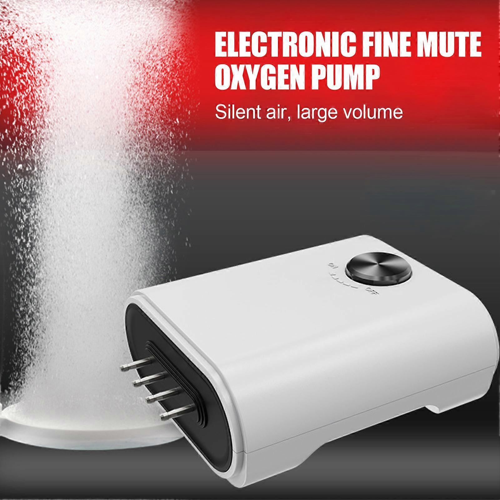 Electronic Aquarium Air Pump with 4 Outlets, Quiet and Adjustable Oxygen Pump, EU Plug 220V