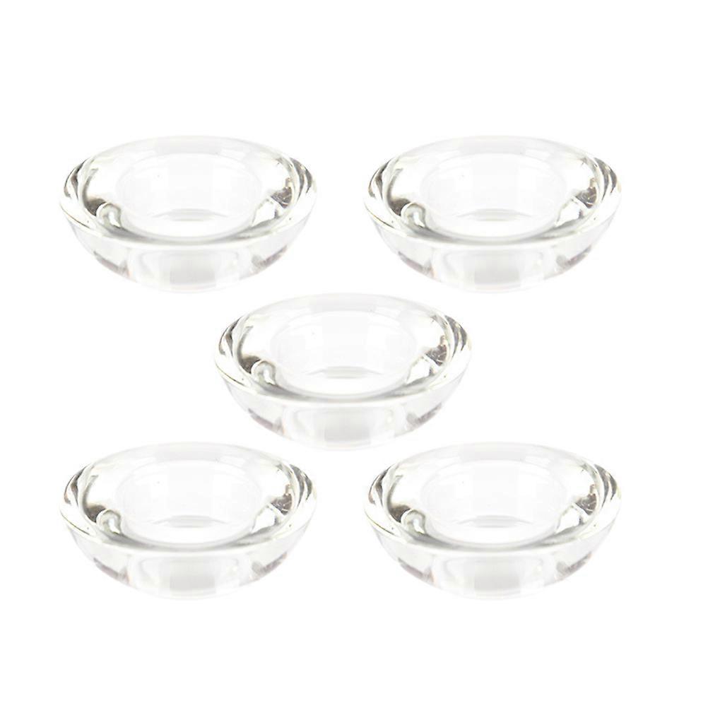 Clear Candle Holder Glass Candlestick for Decoration 5Pcs Set