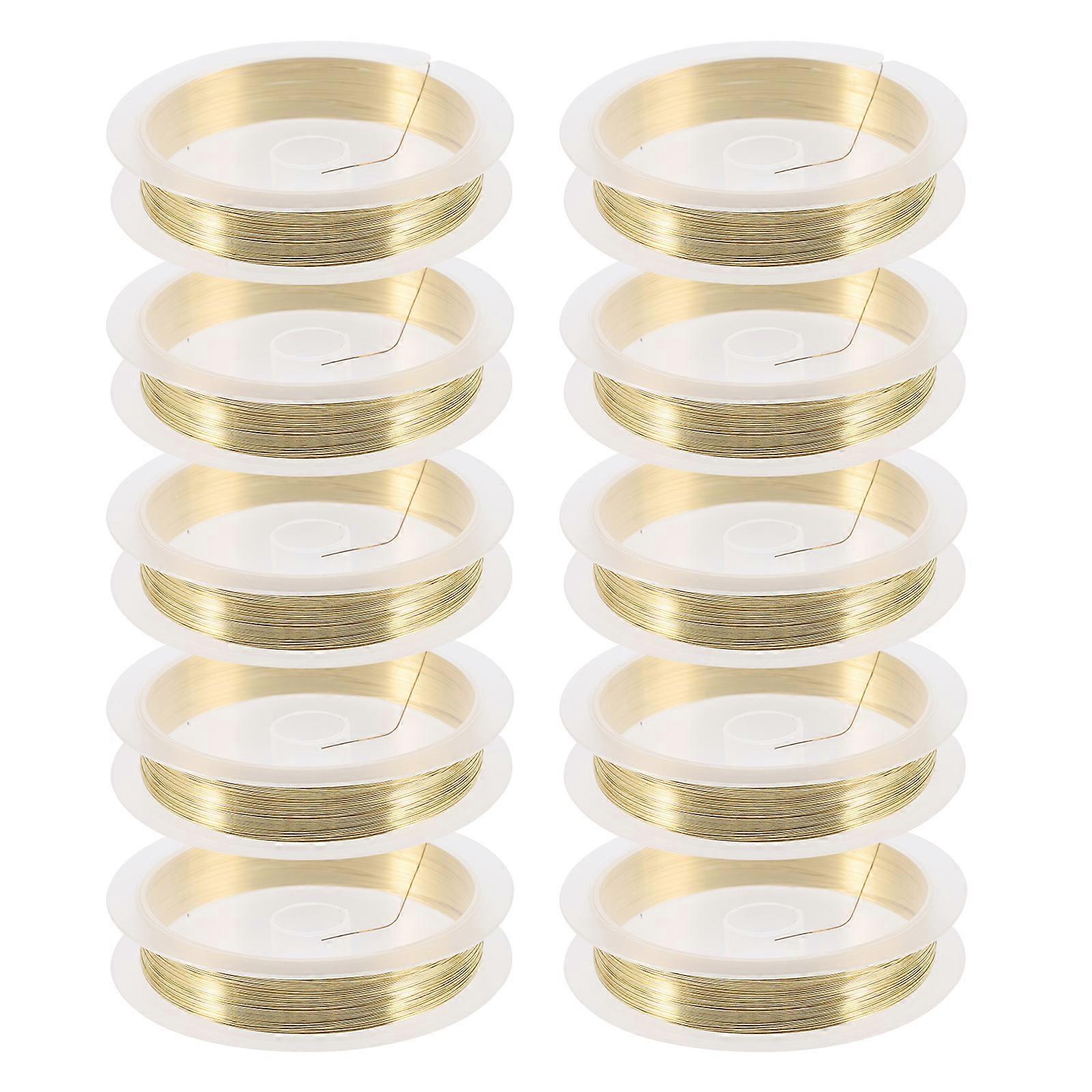 Copper Wire for Jewelry Making Beading Wire Golden 176.85X0.20X0.20inch Resistant to Rust 10 Rolls