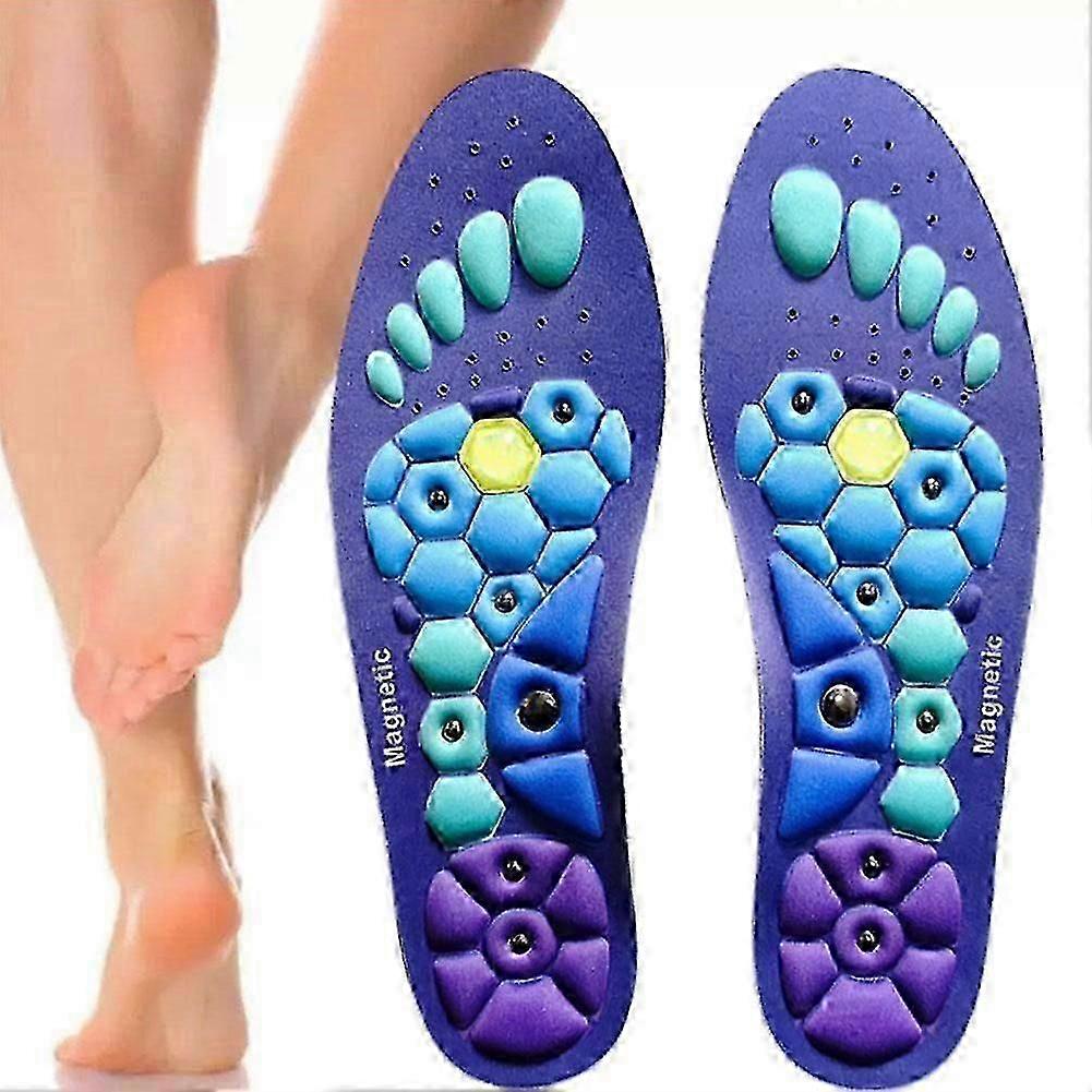 1 Pair Magnetic Acupressure Insoles Unisex Foot Arch Support Promote Circulation Relieve Fatigue Orthopedic