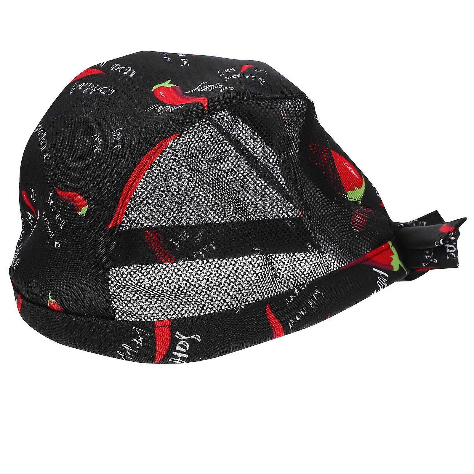 1PC Adjustable Breathable Restaurant Waiter Kitchen Chef Hat Creative Pirate Hat Working Comfortable Cooking (Chilli Pattern)