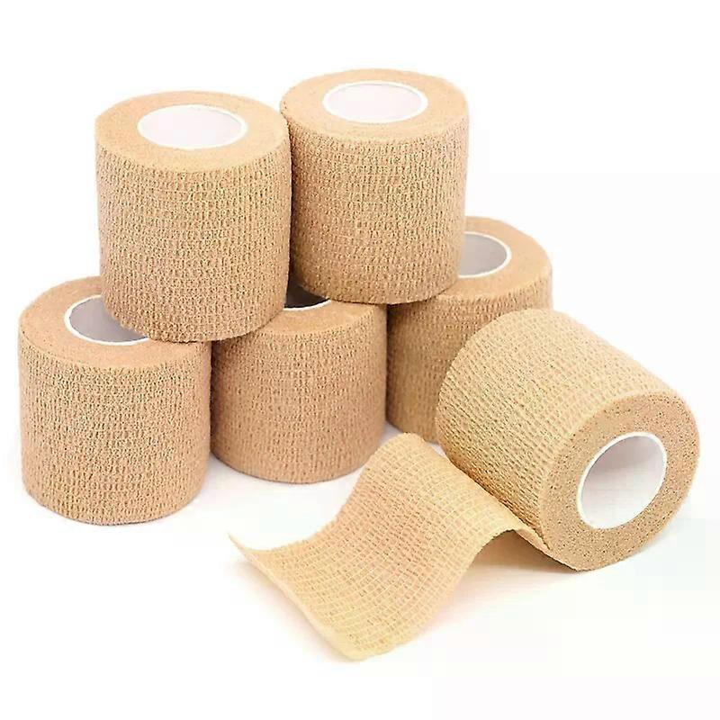 3 Pieces Disposable Self-Adhesive Elastic Bandage 5cm*4.5m for Handle Tube Tightening Tattoo Accessories