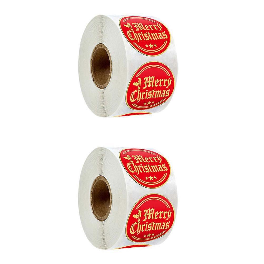 Decorative Sealing Labels Christmas Stickers Party Decorations Festive Style 2.5x2.5cm Red 2 Rolls