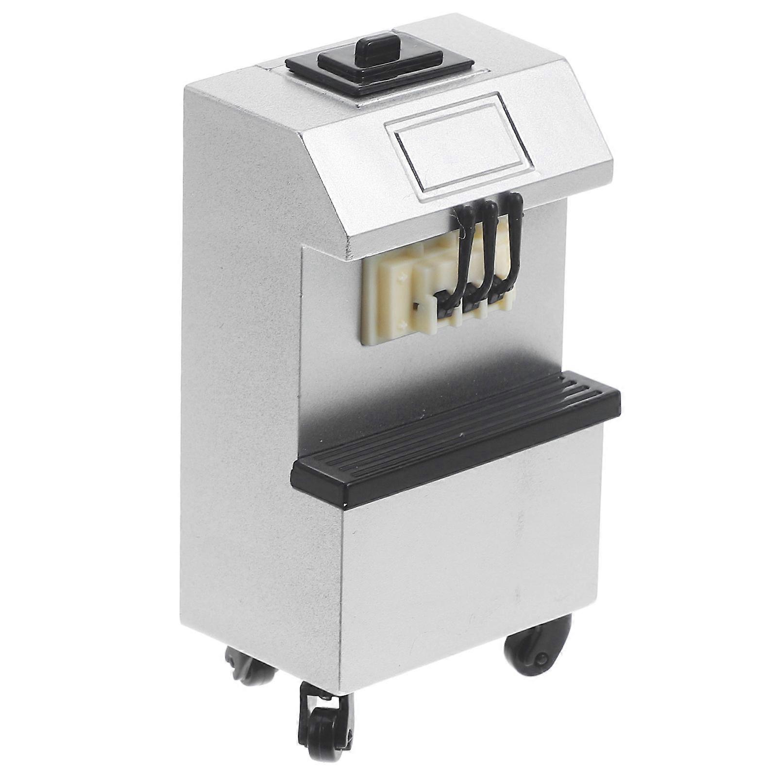 Miniature Ice Cream Machine Ornament Silver 7.50X4.50X3.00CM DIY Assembly Home Decoration 1Pack
