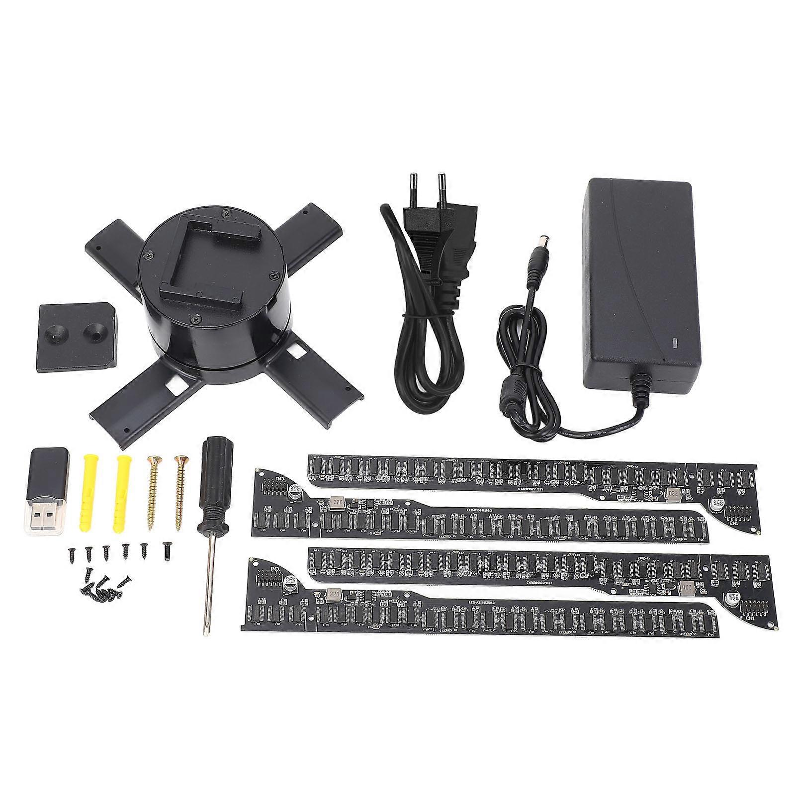 3D Hologram Fan 45cm 4 Blades 3D Holographic Projector Advertising Display Fan with 512 LED Beads 8GB Memory Card for Party Bar