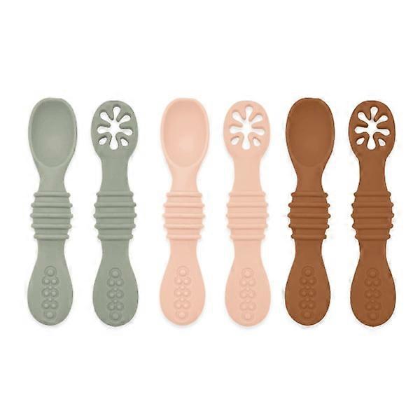 3 set baby silicone rice cereal spoons, soft-headed spoons