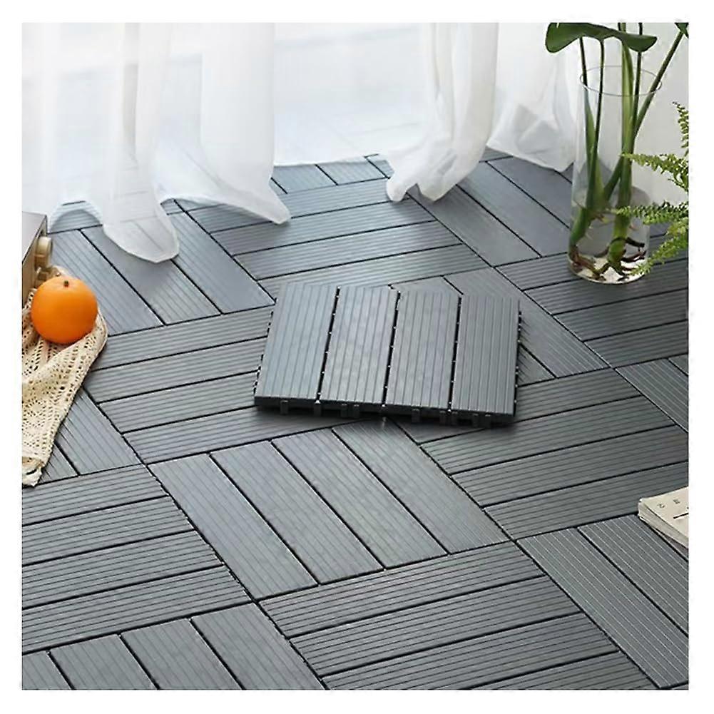 Outdoor Patio Tiles, Balcony Tiles, Plastic, Click Tiles for Garden, Balcony, Patio, 30 x 30 x 2 cm with Drainage A, 11 Pieces 11PCS a Ref: 9297