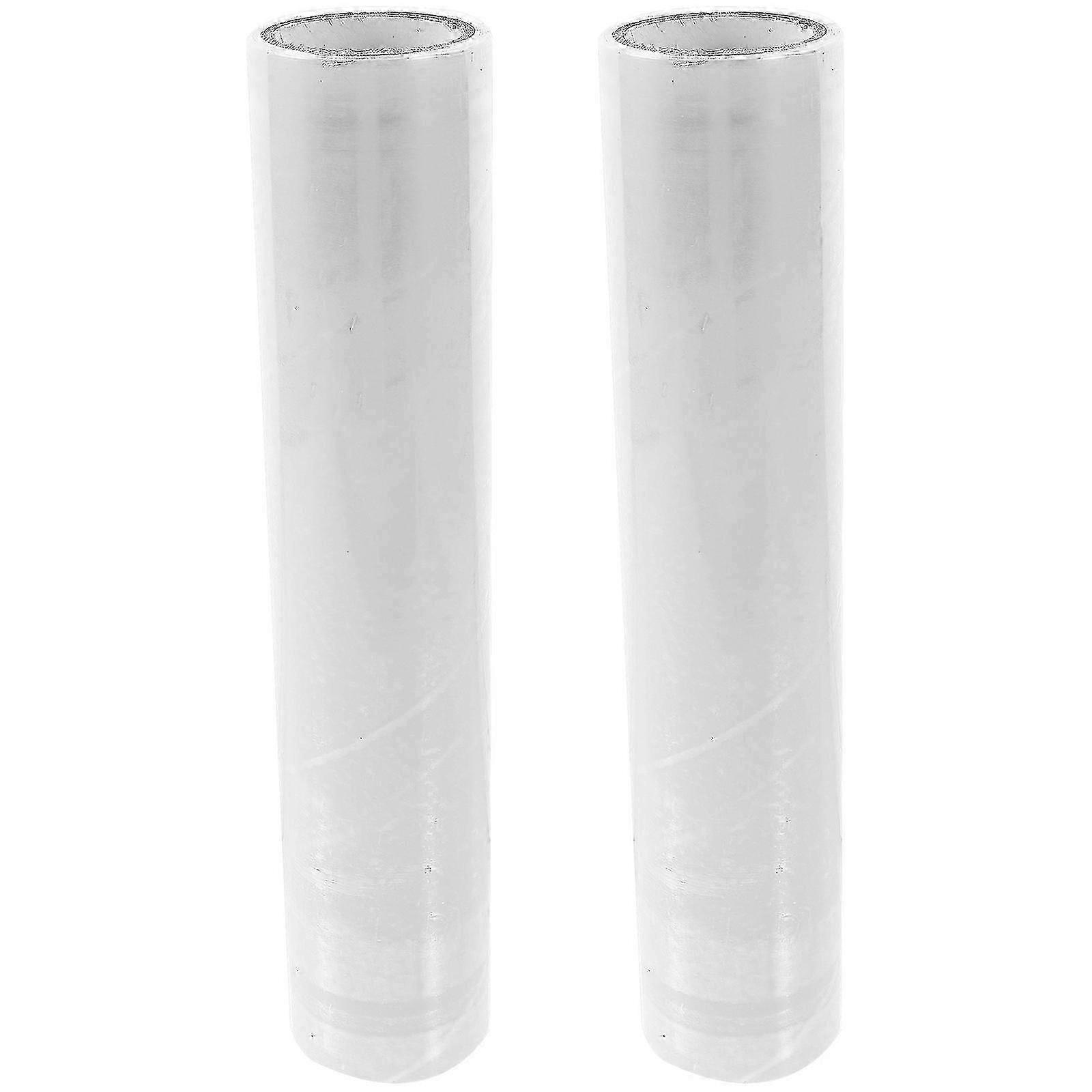 2 Rolls 25CMx45M Disposable Food Cling Wrap Roll with Slide Cutter Kitchen Supplies - Size M