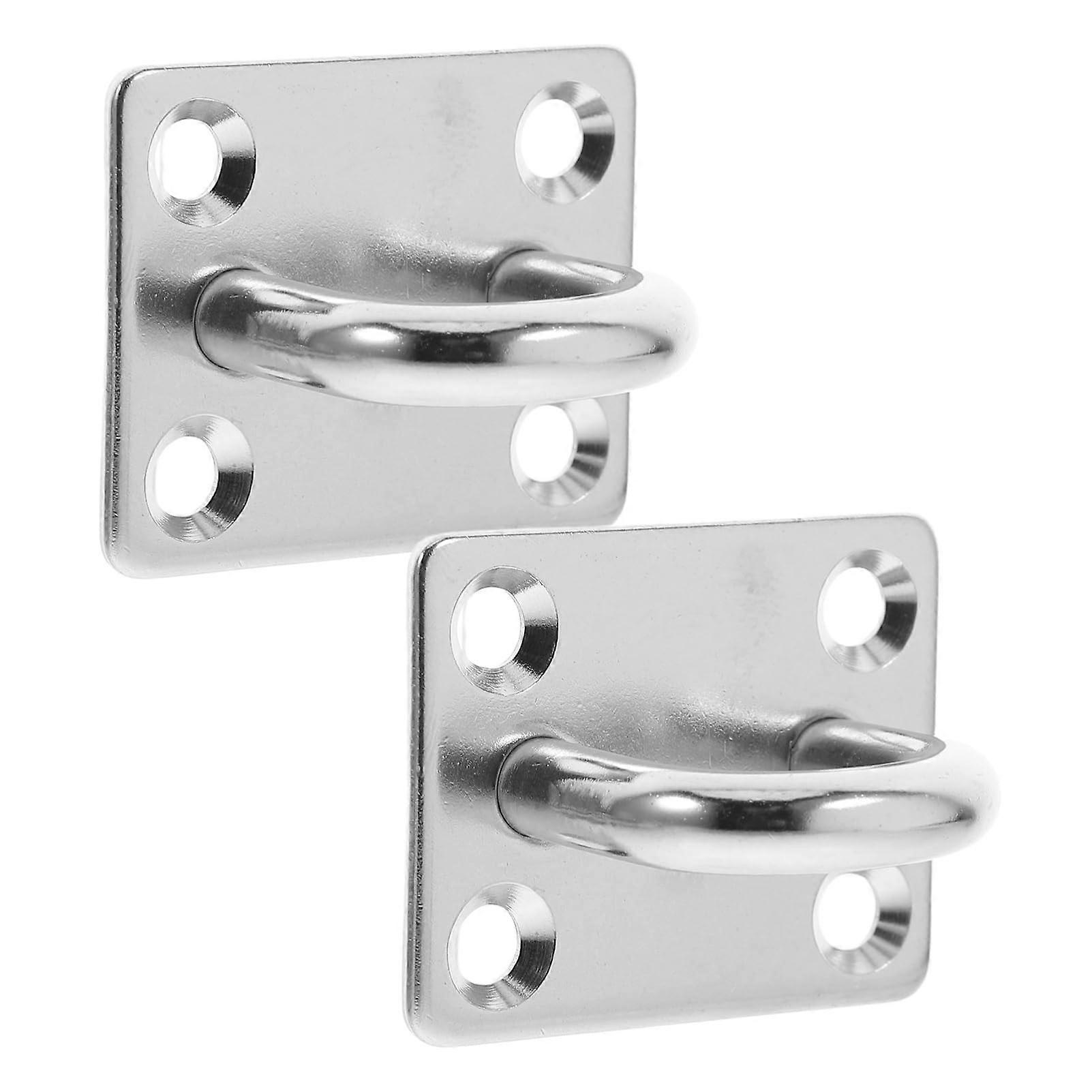 2Pcs Heavy Duty Stainless Steel Wall Mount Loop Hooks Marine Hardware for Hanging Objects and Boats