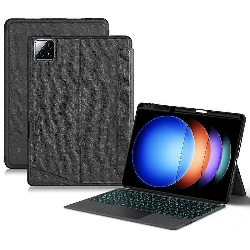 For Xiaomi Pad 6S Pro 12.4 Leather Case+Bluetooth-compatible Keyboard with Backlight Trackpad