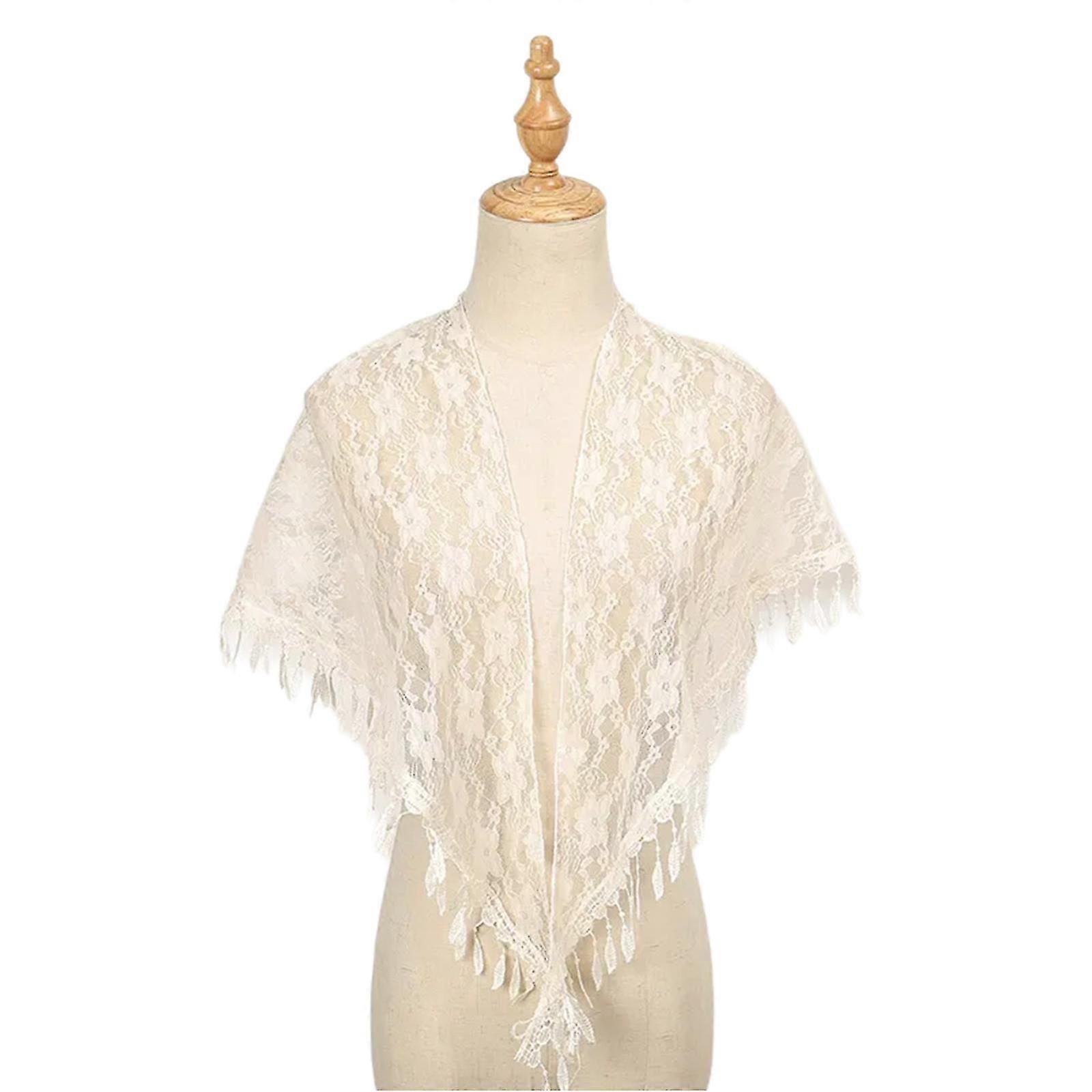 Multiuse Spring Lace Shawl With Delicate Flower Pattern Designs And Fringe Great For Fashion Women Daily Wear And Party Burgundy