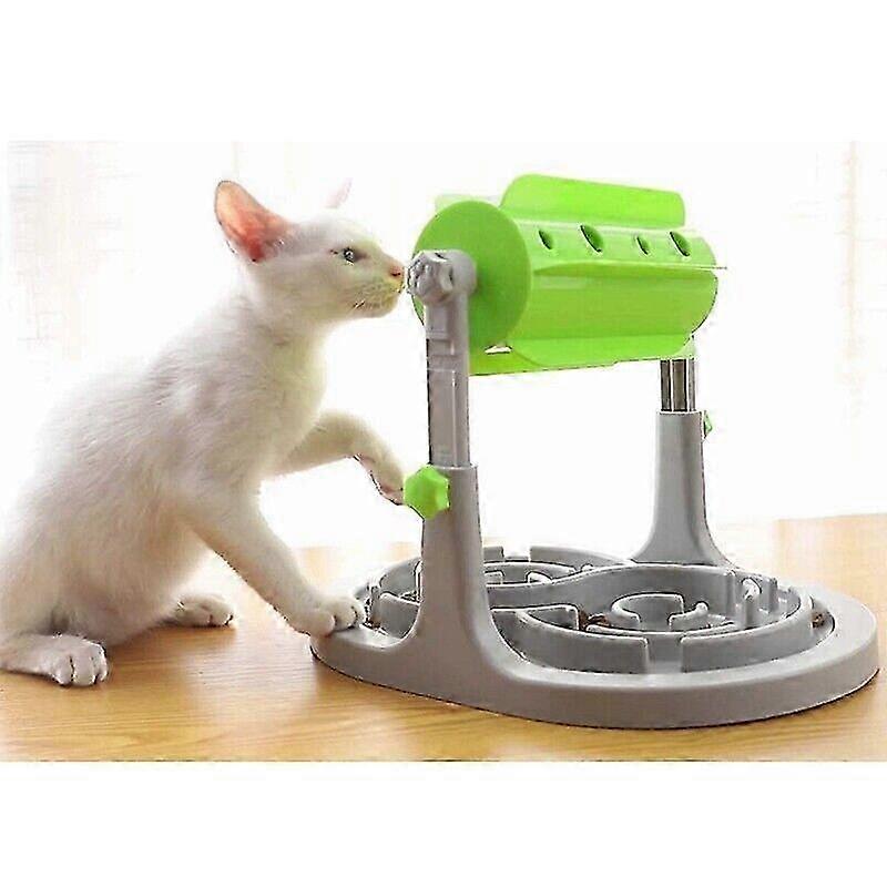 Interactive Pet Food Puzzle Toy for Dogs and Cats with Adjustable Height Slow Feeder
