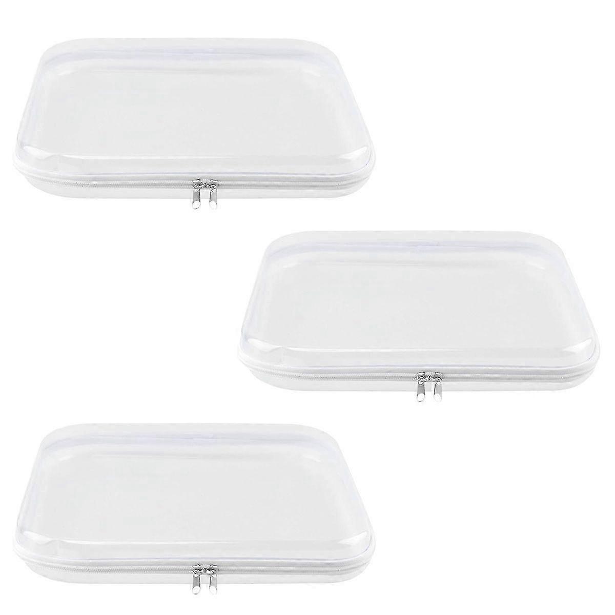 Clear Zipper Case, Transparent Hard Shell Pouch, Portable Item Storage Travel Organizer Box