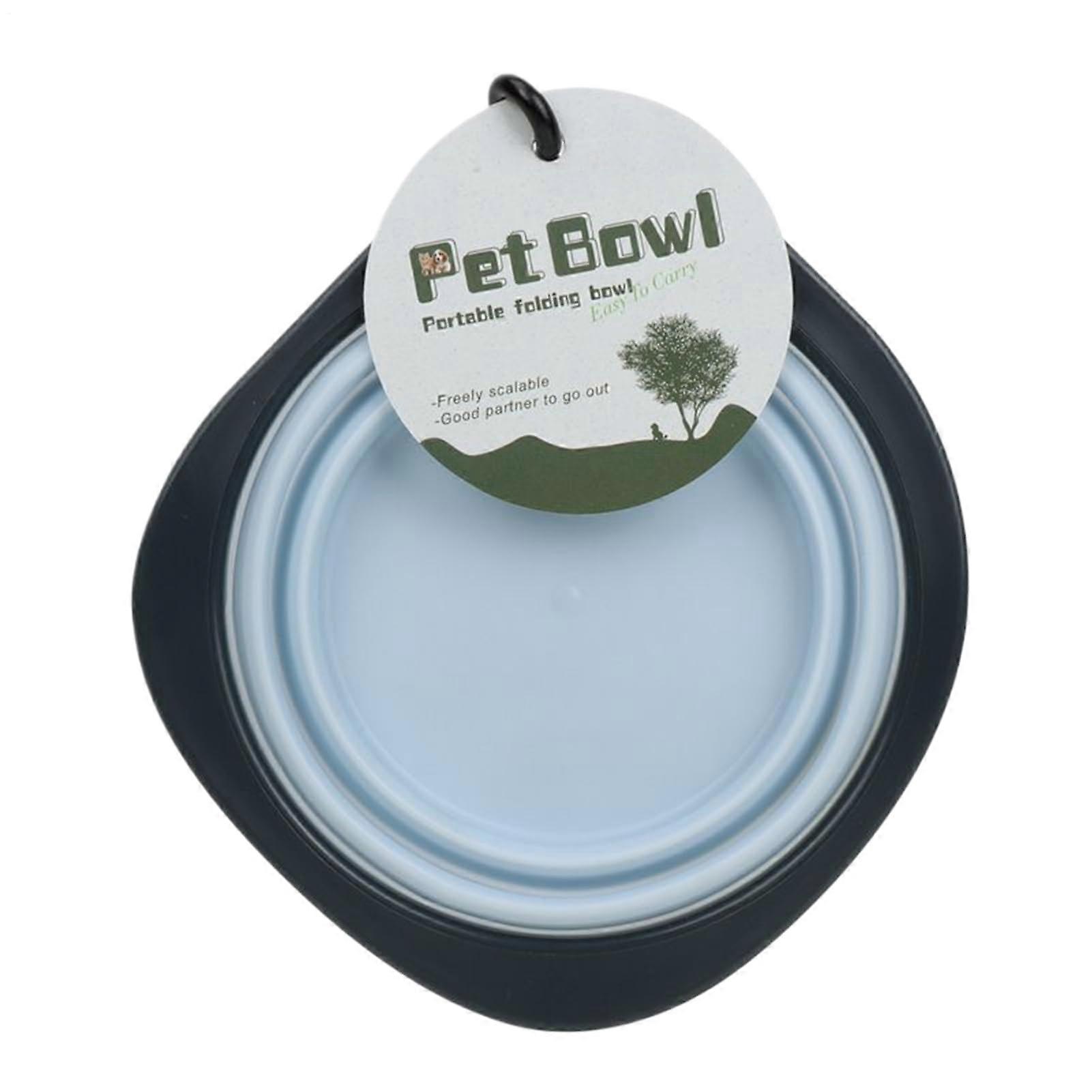 Portable Dog Bowl, Collapsible Travel Water Bowl for Pets Food Container for Camping and Hiking, Blue