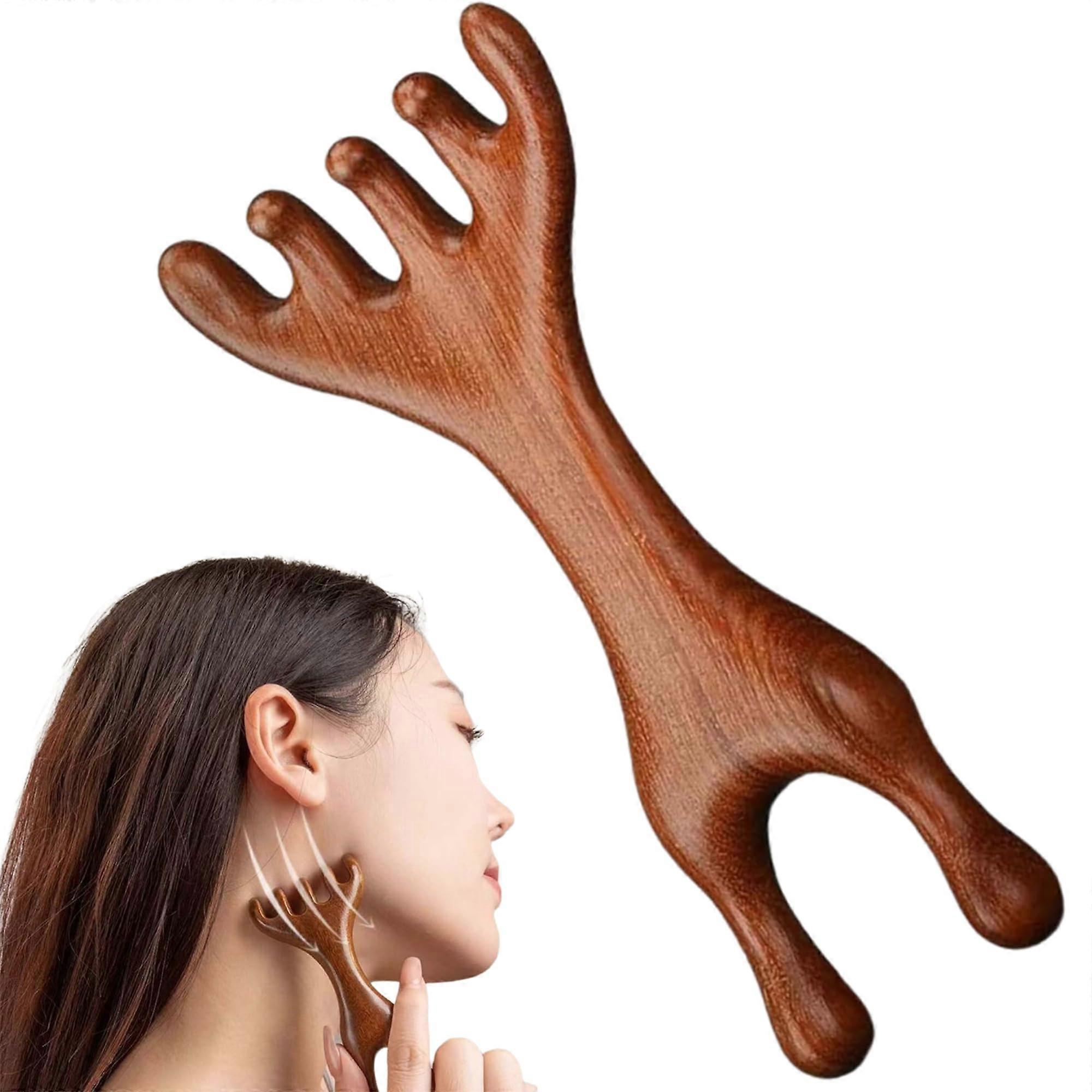 Sandalwood Scalp Massage Comb with Ergonomic Design, Natural Wood Scalp Stimulator for Deep Relaxation and Wellness Gift