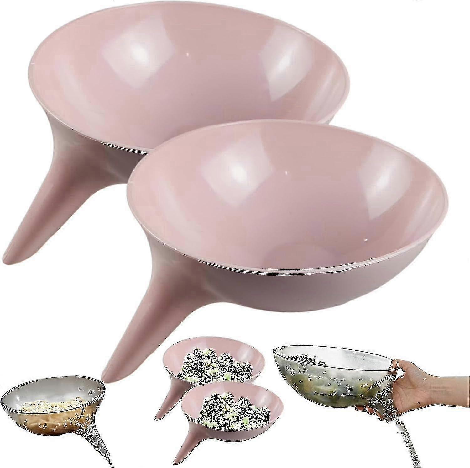 2pcs Drainer Food Basket With Spout, Multifunctional Draining Bowl Kitchen Sink Drain Basket Fruits Vegetables Drain Basket NL