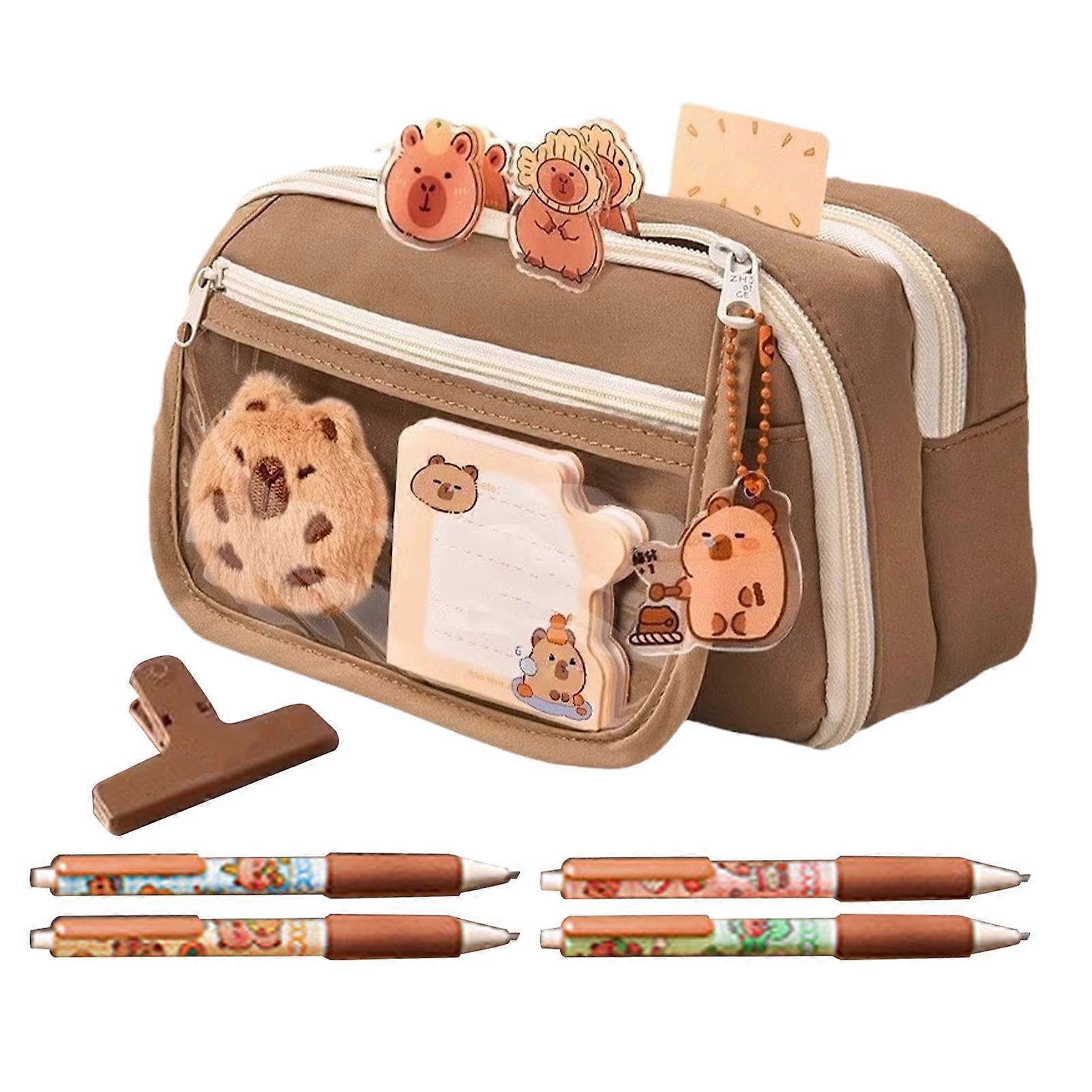 Capybara Pencil Case with Guinea Pig Motif  Plush Toy