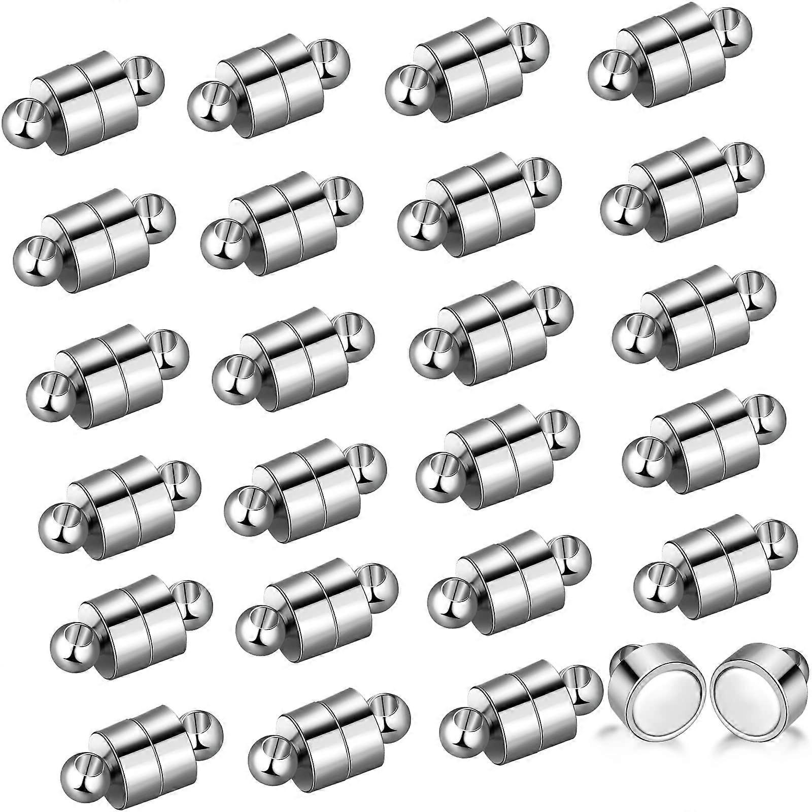 Magnetic Necklace Bracelet Clasps 24 Pairs, Silver Extenders, Magnetic Converter, Clasps For Bracelets And Necklaces