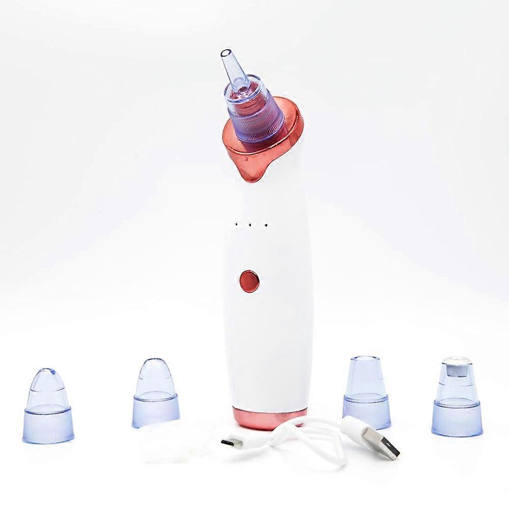 USB Rechargeable Pore Cleanser 3 Suction Levels Blackhead Extractor with 5 Heads Skin Care Tool