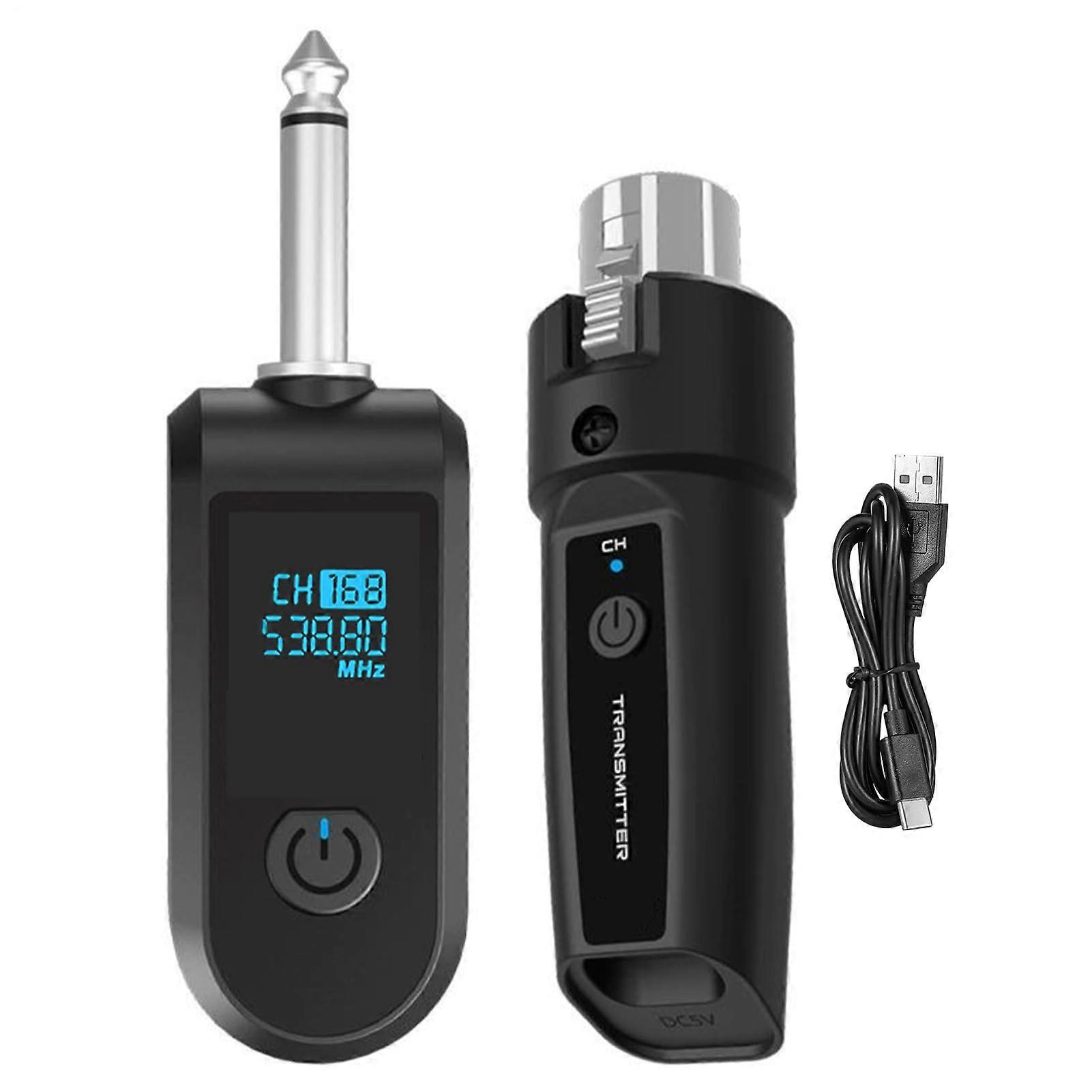 Microphone System, Dynamic Microphone Adapter, Wireless Transmitter Receiver for Audio Mixer Guitar Vlogging Karaoke Music Model A