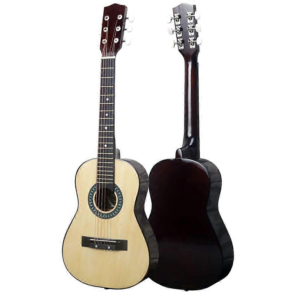 Klassisk gitarr Bärbar Trä Akustisk 30 tum för barn Nybörjare Naturligt trä (Färg: Träfärg, Storlek: 30 tum) 30 tum Träfärg.