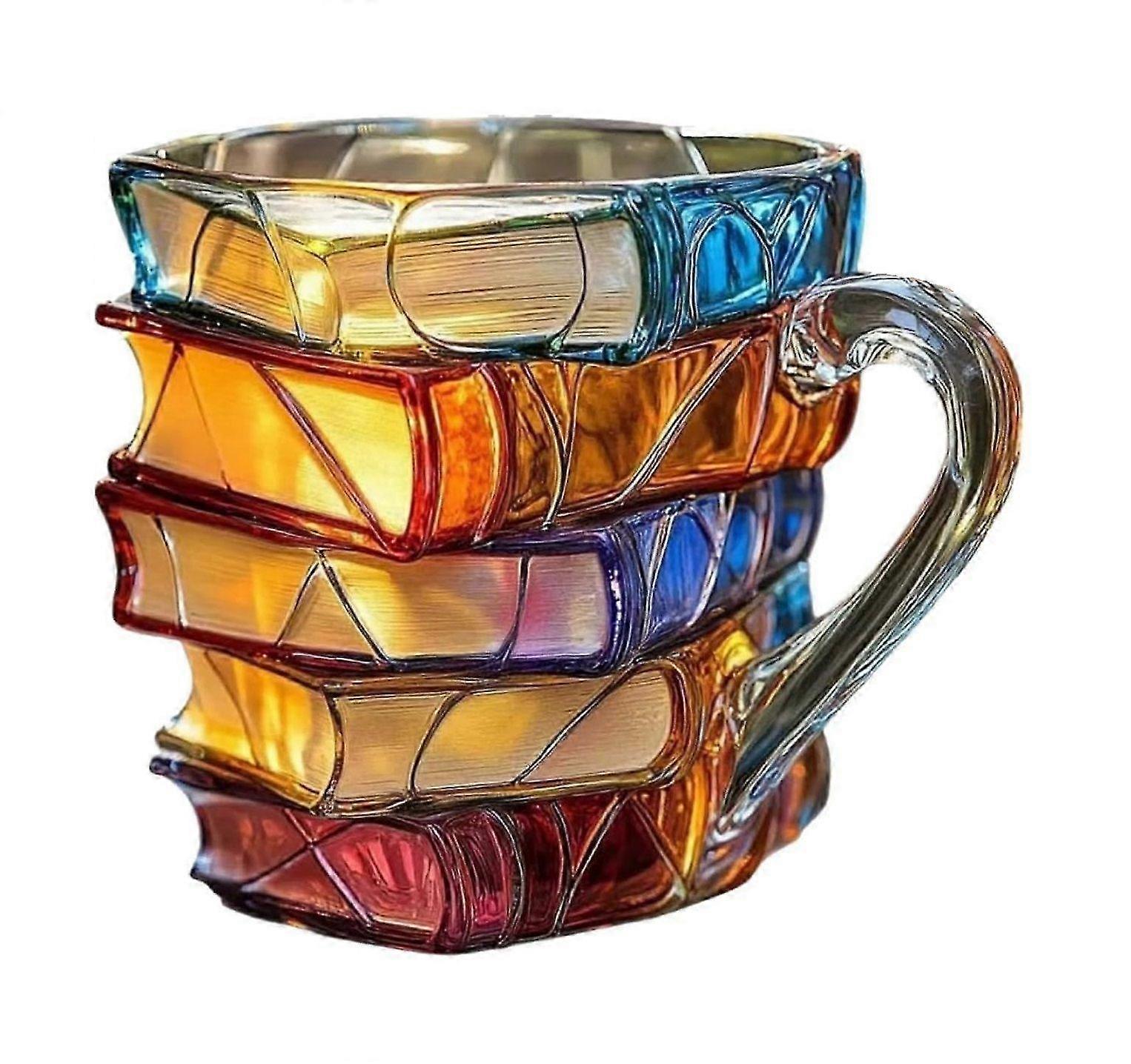 3D Painted Books Coffee Mug For Hot Or Cold Brews