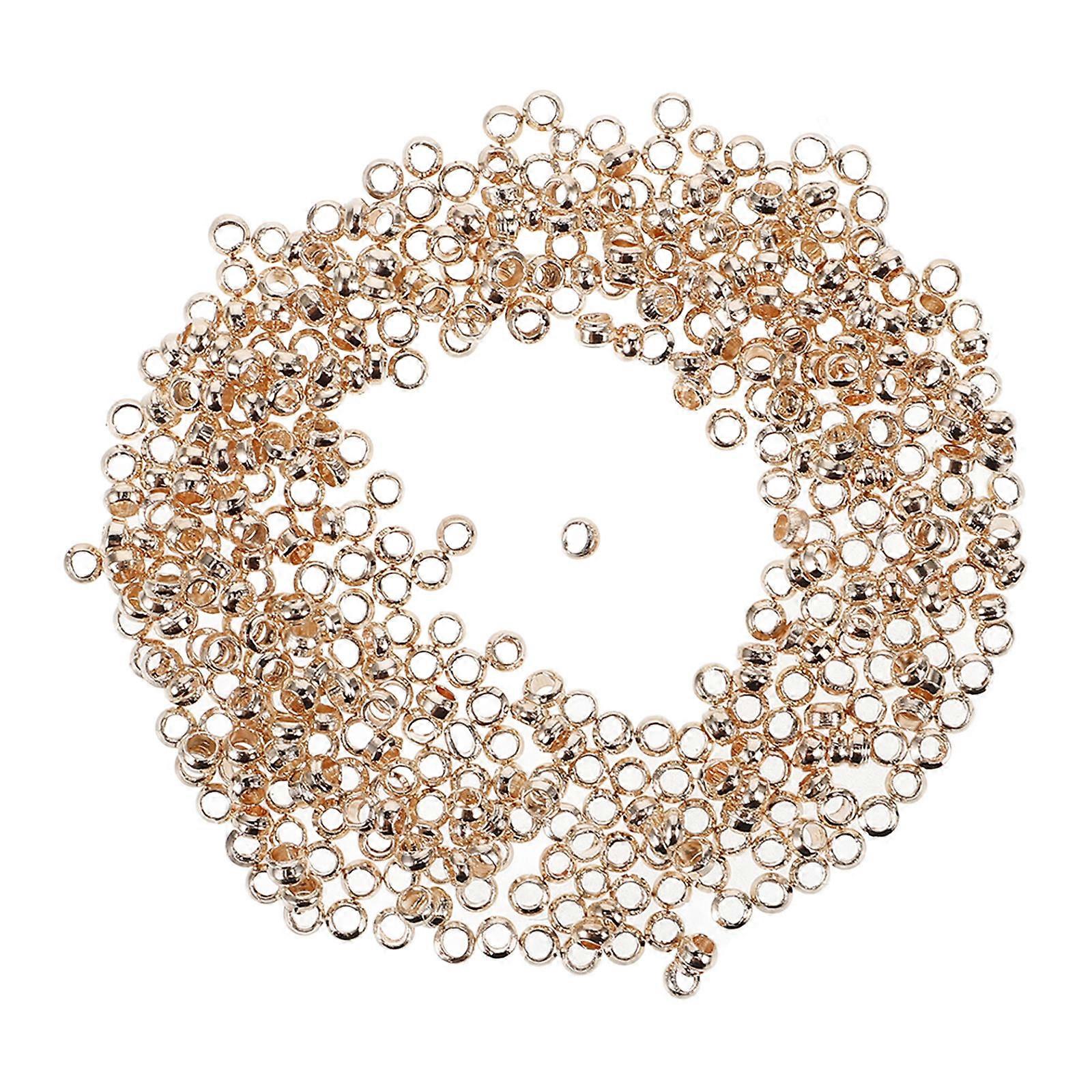 500pcs Gold Plated Copper Spacer Beads for Jewelry Making – Round Craft Beads for Necklaces & Bracelets, Durable & Easy to String for DIY Projects