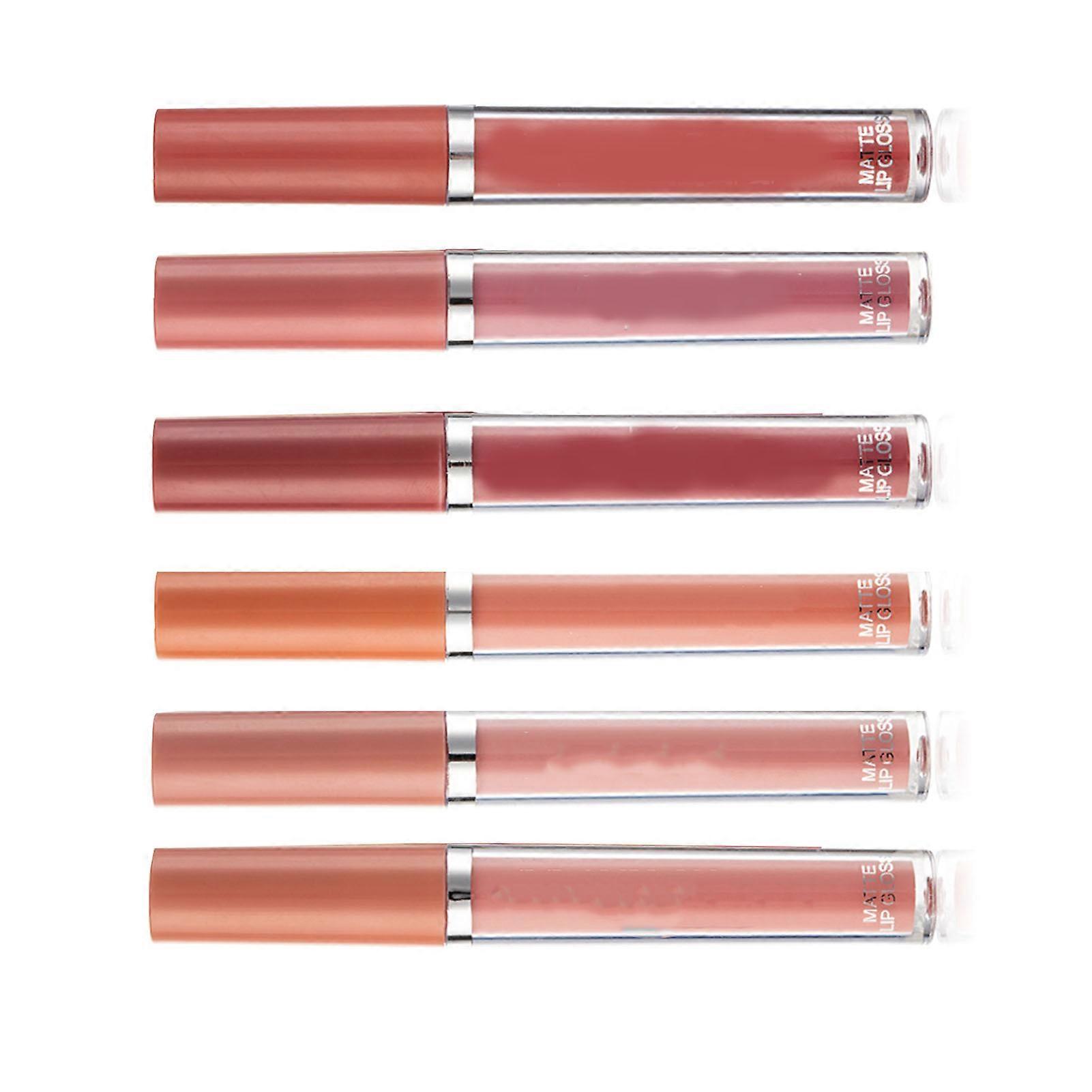 Rouge à Lèvres Liquide Set Mat Imperméable Hydratant Longue Durée Brillant À Lèvres Ensemble pour Femmes Filles 2.5ml 6pcs