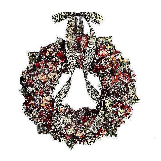 35cm Artificial Autumn Hydrangea Wreath Christmas Decoration Thanksgiving Door Hanger(40cm)