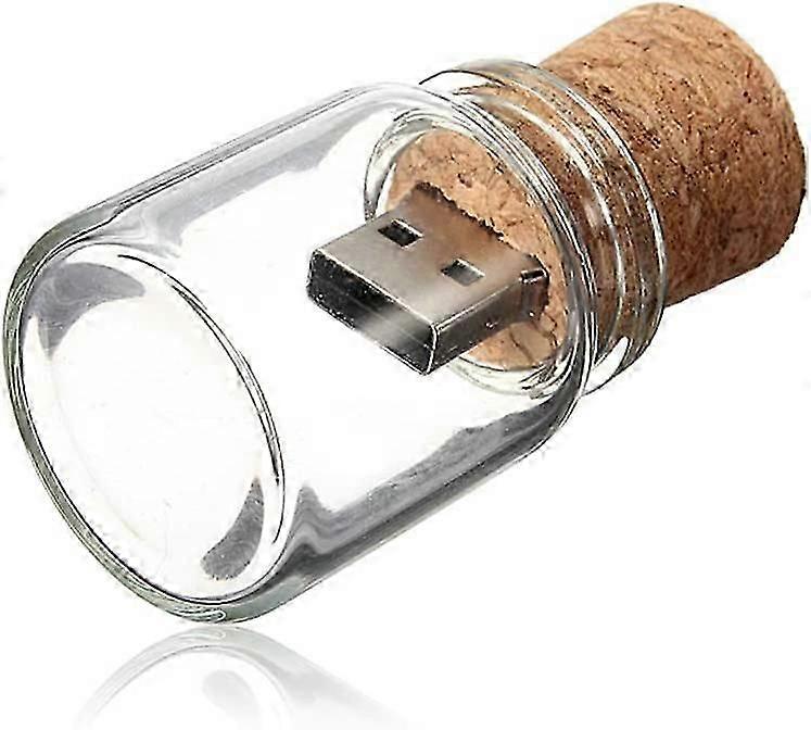 64GB Glass-Covered USB Flash Drive with Cork Design  Stylish and Portable Data Storage