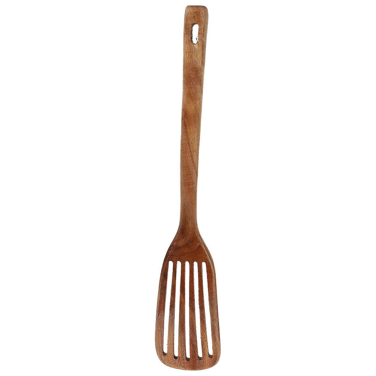 Wooden Wok Spatula Long Handle Made of Food Grade Wood Safe for Home Use 1 Piece Light Brown