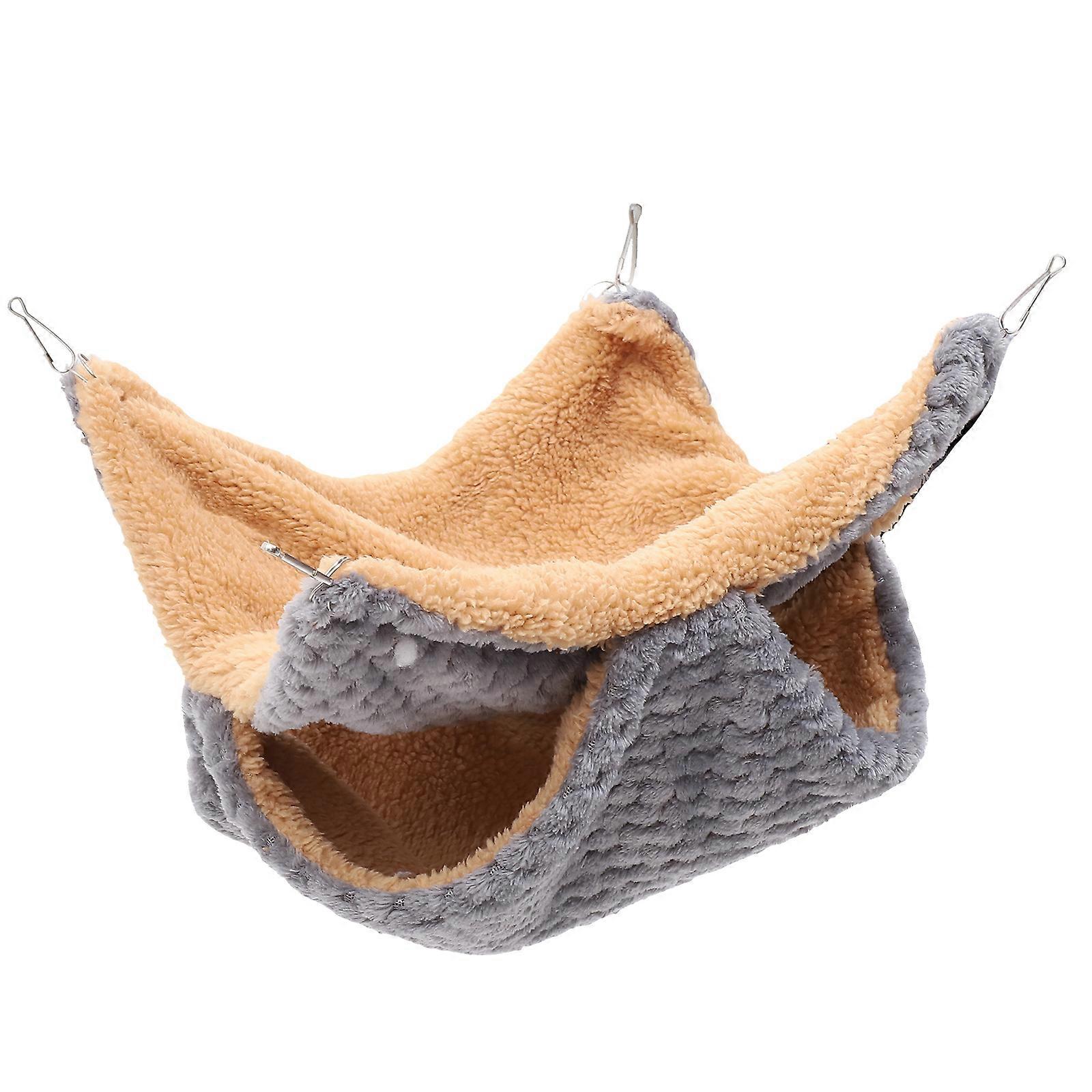 Sleeping Hammock Small Pet Cage Hammock Guinea Pig Hanging Hammock Rat Hideout Bed 33x33x20cm Warmth Resting Place Sleeping Area Hideout 1Set