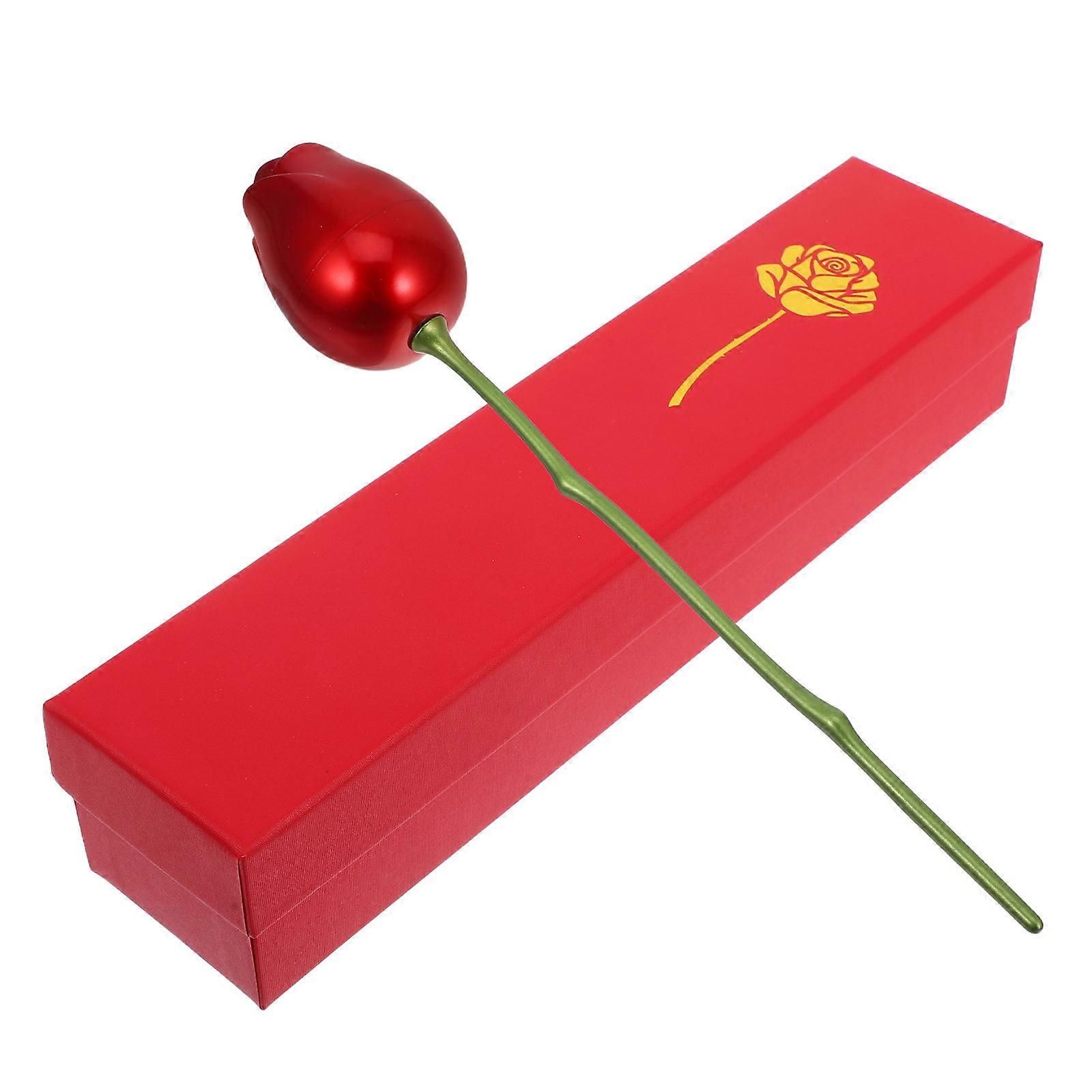 Elegant Red Rose Engagement Ring Box, Unique Floral Jewelry Gift Box for Proposals, Anniversaries, Valentine's Day, Durable Design with Soft Interior