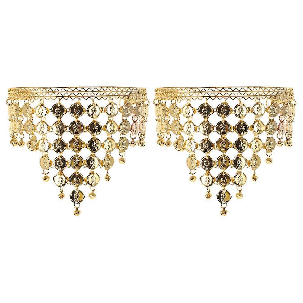 Elegant Dancer Headpiece Coin Tassel Hair Chain Retro Headband for Belly Dancing, Photography & Party Decoration Golden