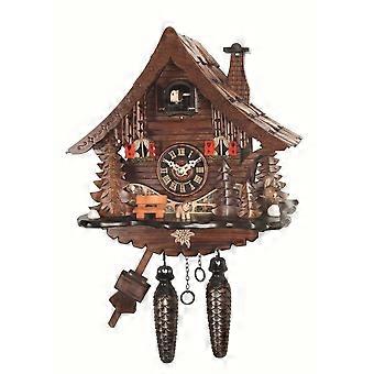 Engstler - 471_QM - Cuckoo Clock - Quartz - Walnut - with Music - 25 cm