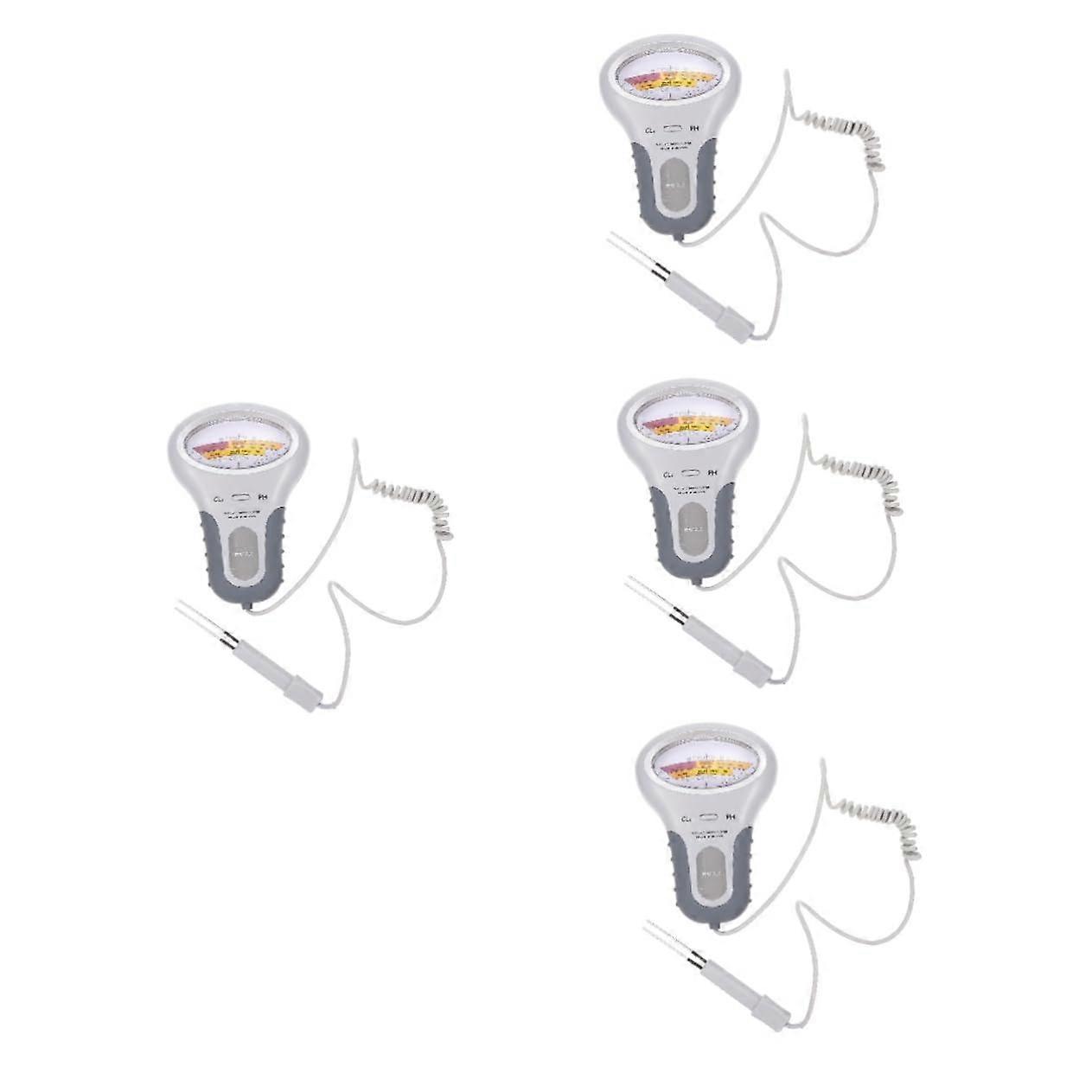 Pack of 4 Water Quality Testers for Pool Water pH Meter Tester for Pool Chlorine Meter pH Meter Tester for Pools PH Detector for Water ABS