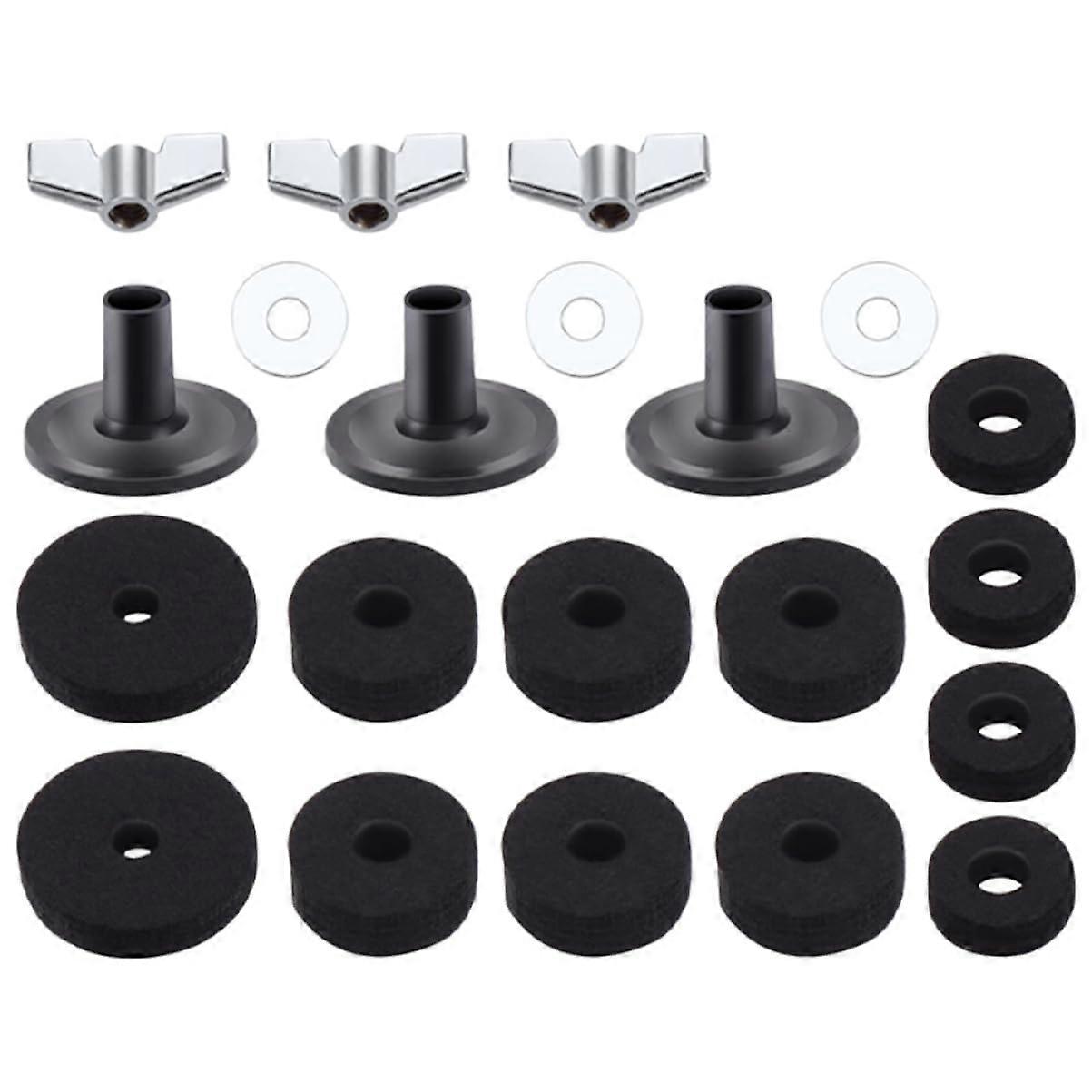 1 pair of nonslip felt pads for cymbals, drum kit accessories for improved stability and protection of cymbals.