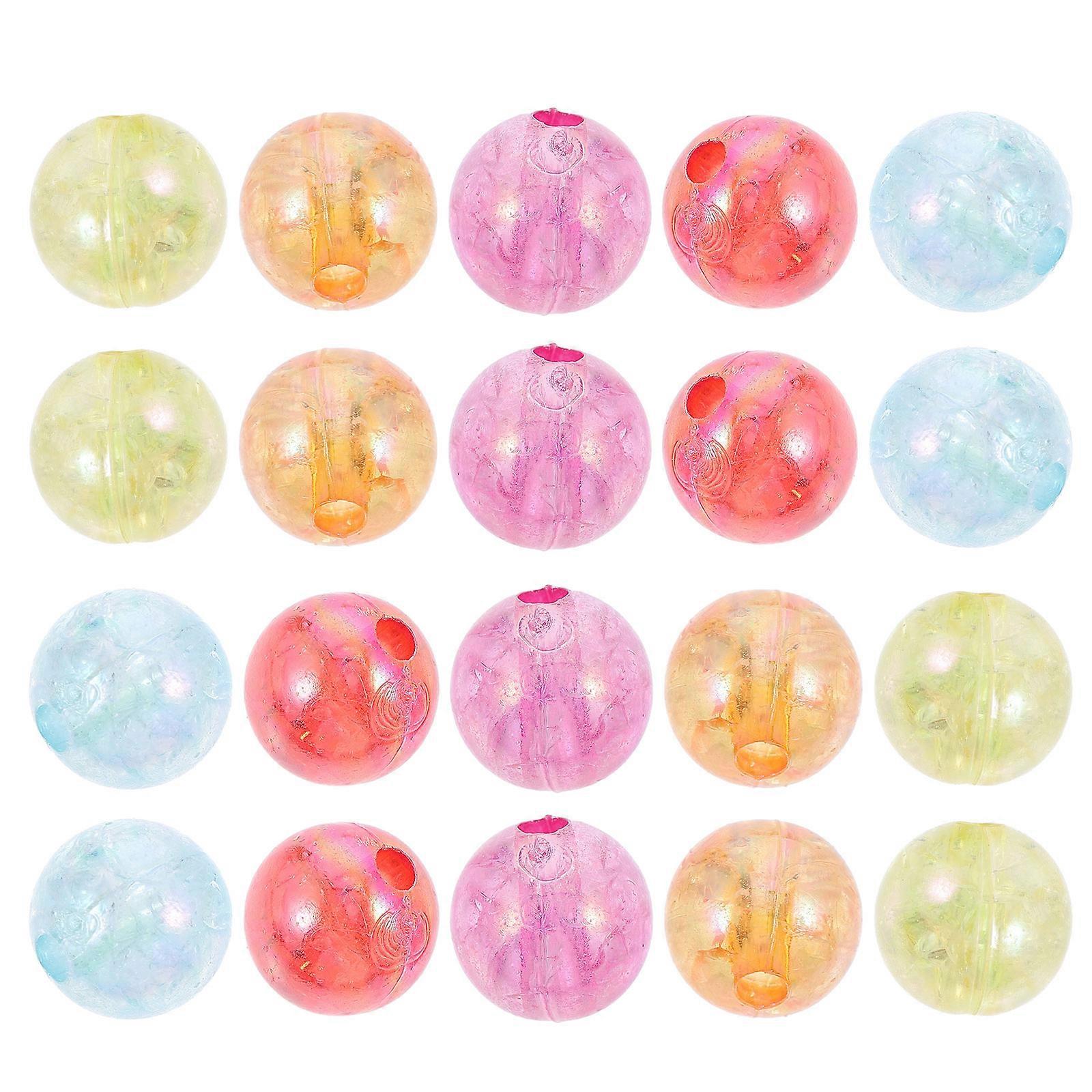 Round Loose Beads Backpack Hanging Ornament Acrylic 0.7X0.7cm Assorted Color 200Pcs