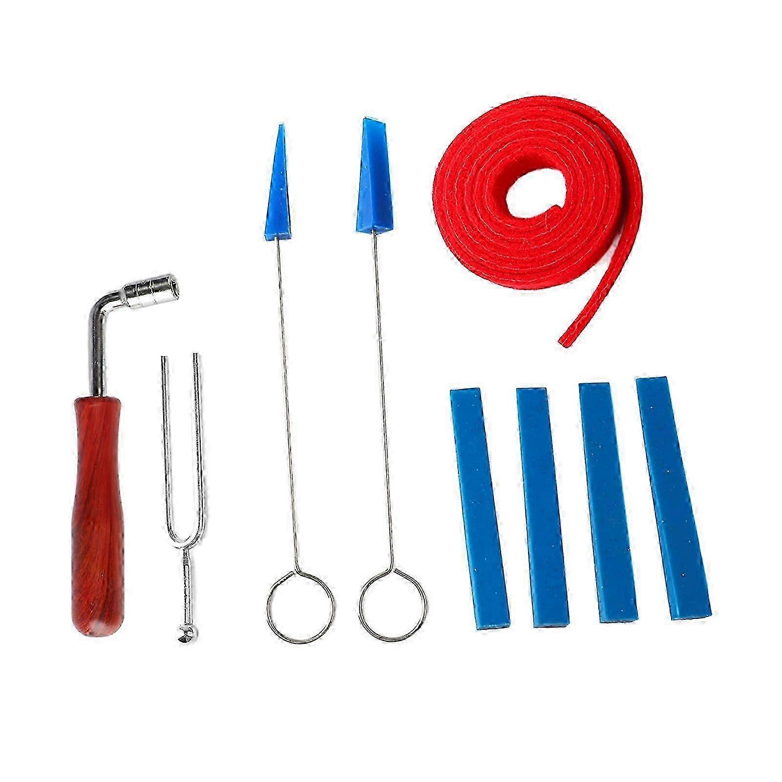 Piano Tuning Tool Set - Complete Tuner Kit with Tuning Wrench, Fork, Rubber Mute & Wool Felt Temperament Strip for Precision Tuning