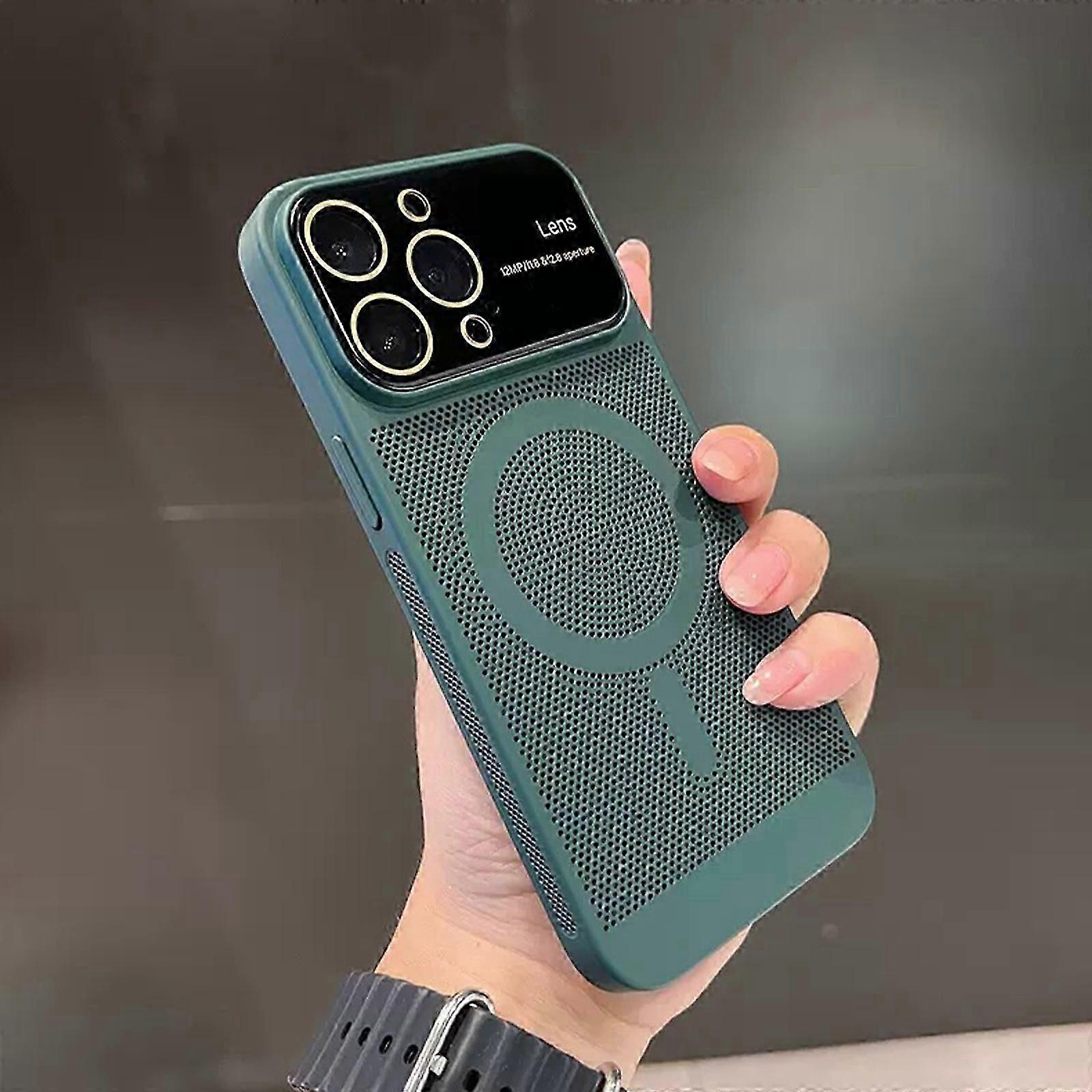 Heat Dissipation Case for iPhone 15 Pro Max/15 Ultra 6.7 Case with MagSafe Mesh Breathable Cooling Magnetic Case, Full Camera Lens Protector