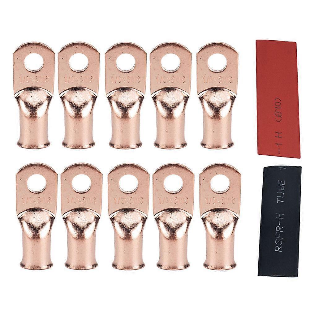 Wire Connectors Terminals Tinned Copper Cable Lugs Mechanical Equipment 3.1 x 2.8 x 1.2 inch Soldering 10Pcs