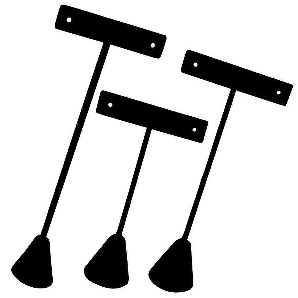 T-Shape Storage Rack Earring Display Stand Retail Shop Black Lint 3Pcs